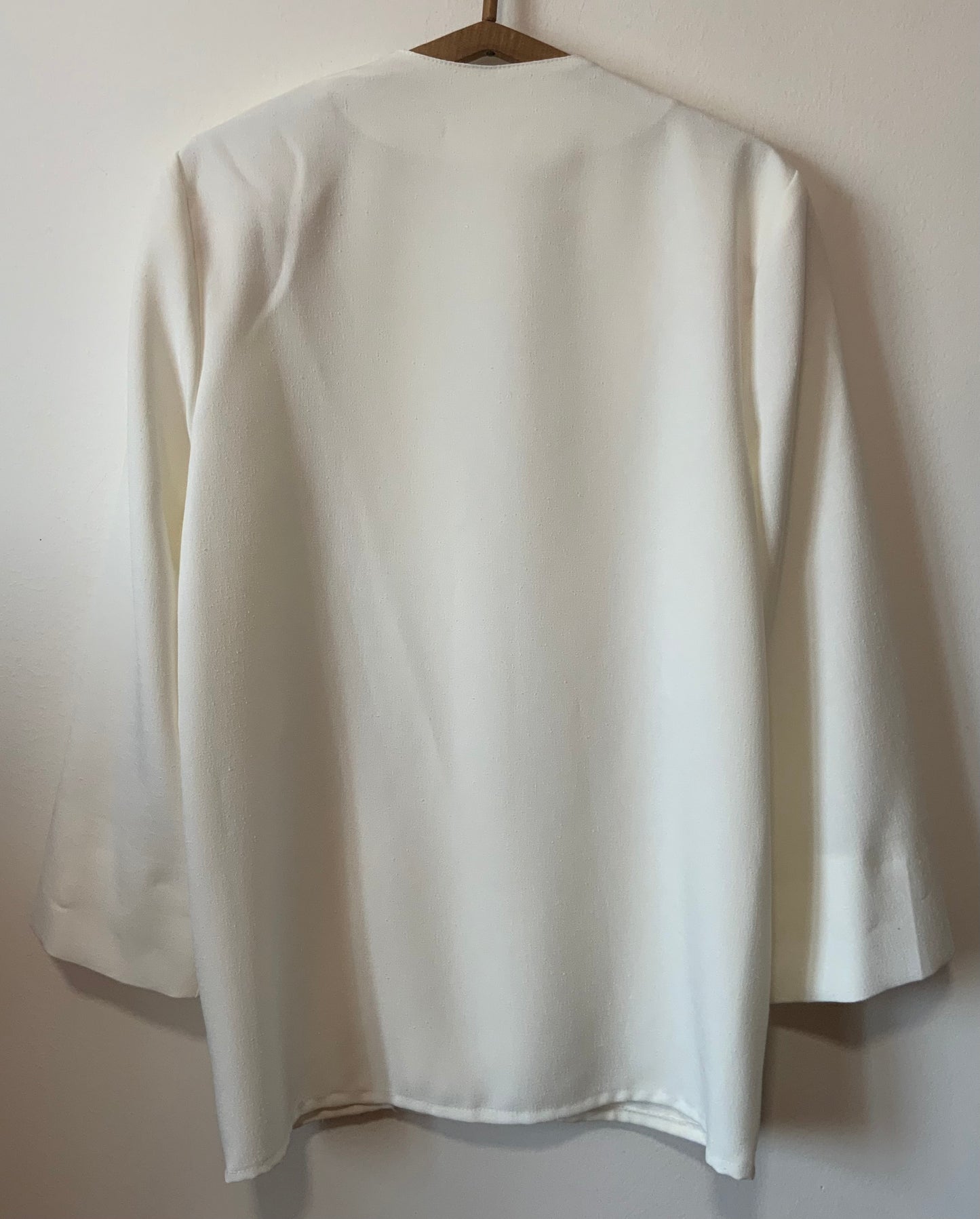 Veste blanche Longue avec épaulettes Chic Vintage 1980