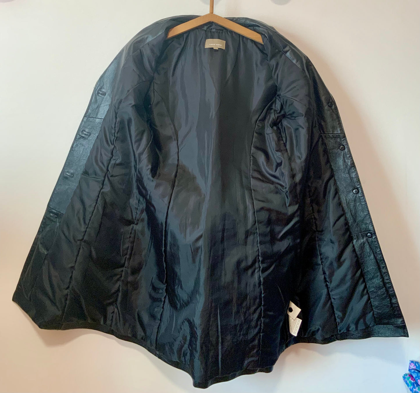 Veste 3/4 Cuir Noir Vintage Élégance