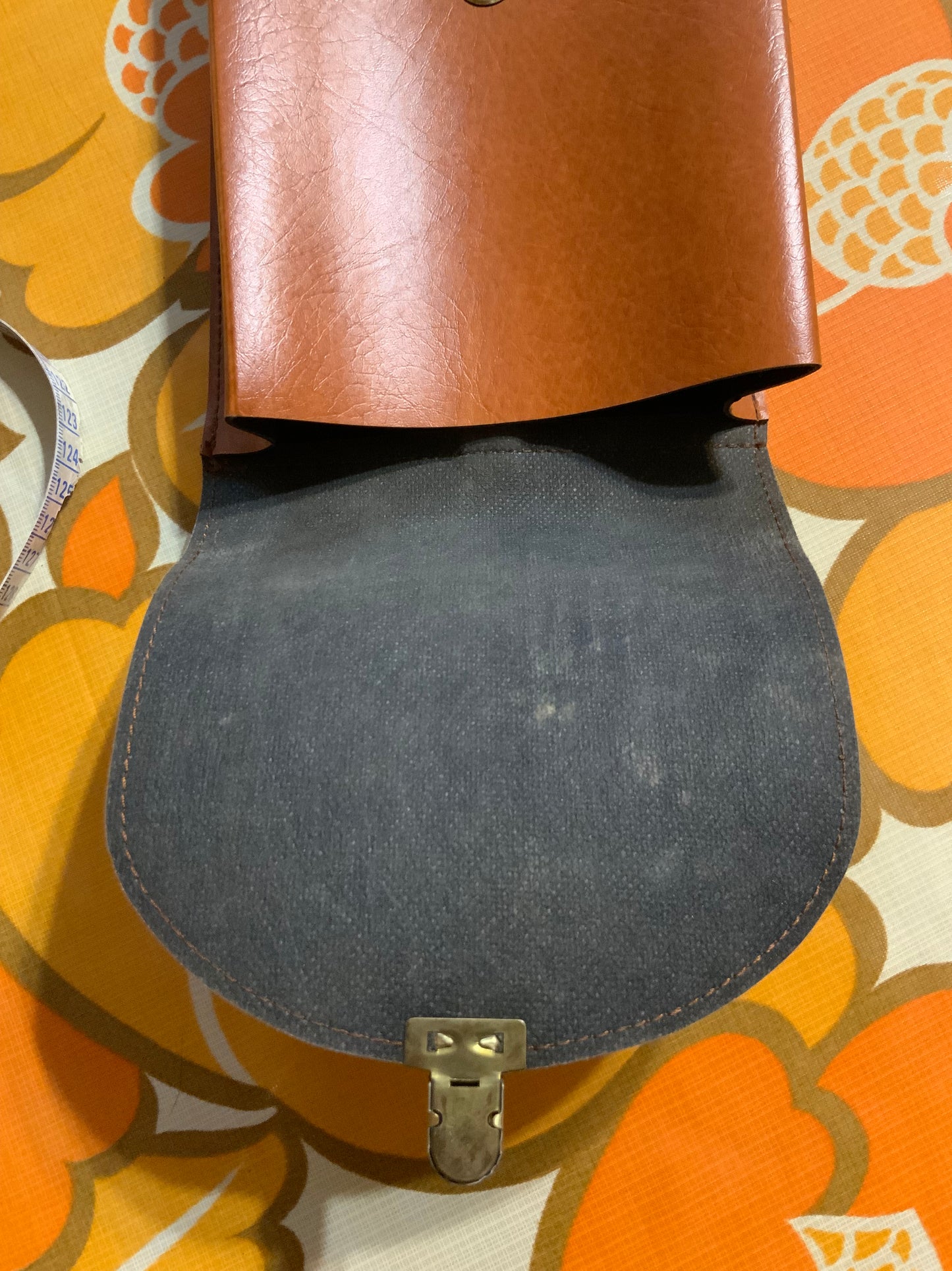 Sac Sacoche Cuir marron Vintage Original