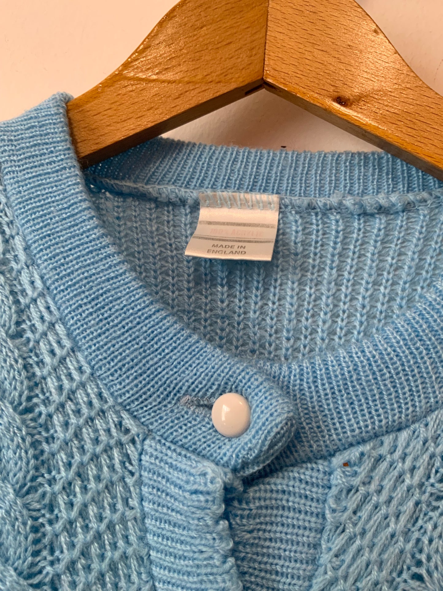 Gilet Anglais tricoté Laine torsades façon pull Irlandais Vintage Ravissant