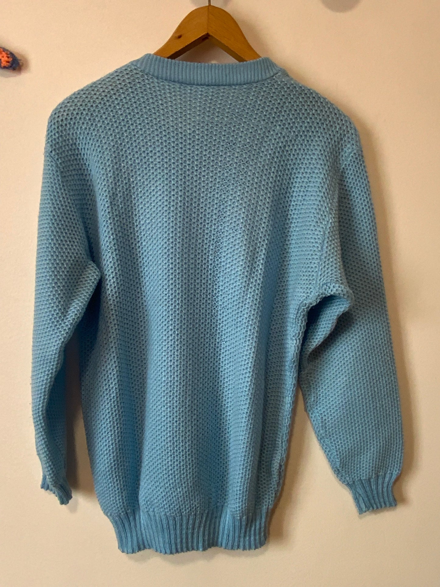 Gilet Anglais tricoté Laine torsades façon pull Irlandais Vintage Ravissant