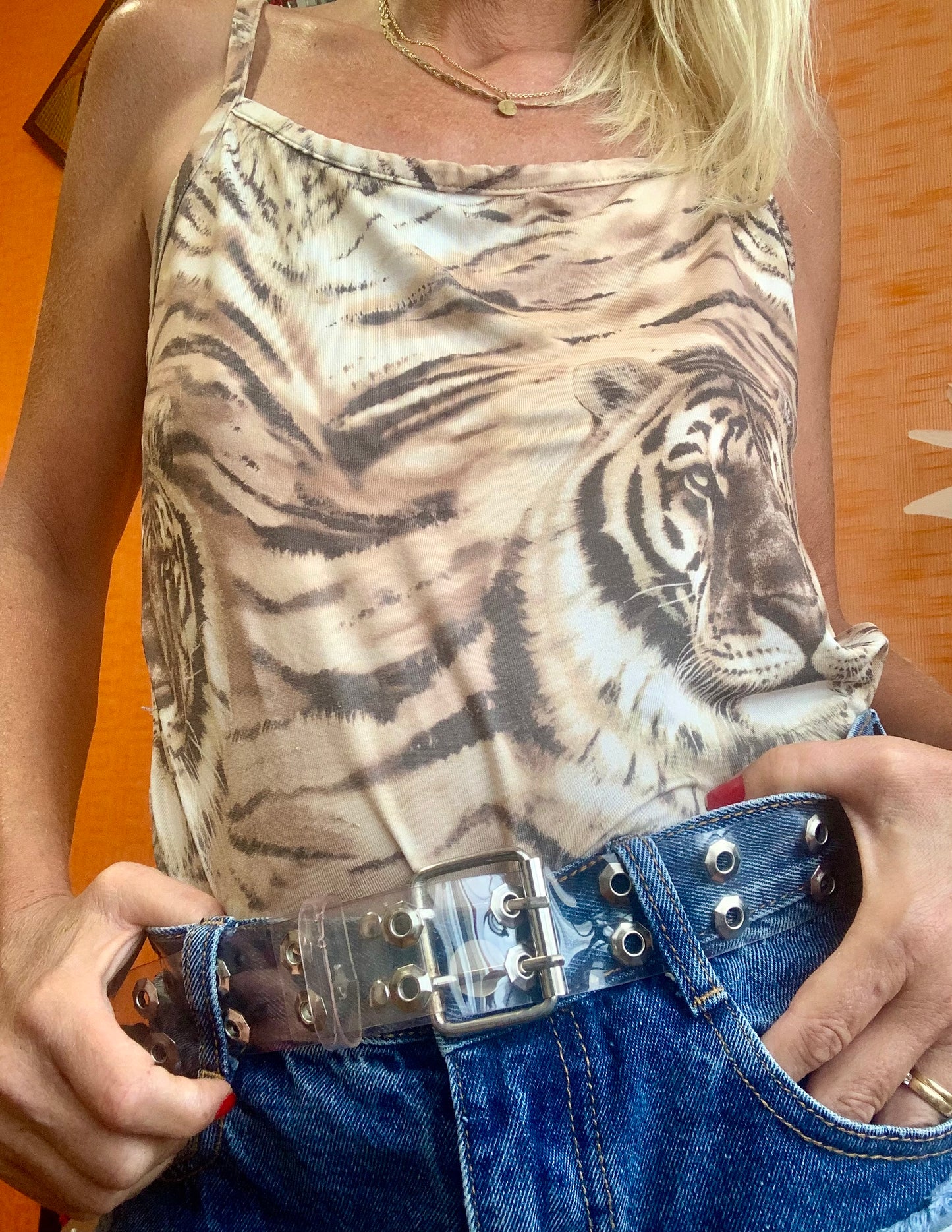 Ceinture 1990 Vintage Plastique Transparent Fun