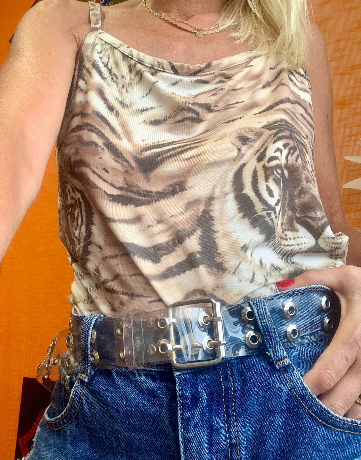 Ceinture 1990 Vintage Plastique Transparent Fun