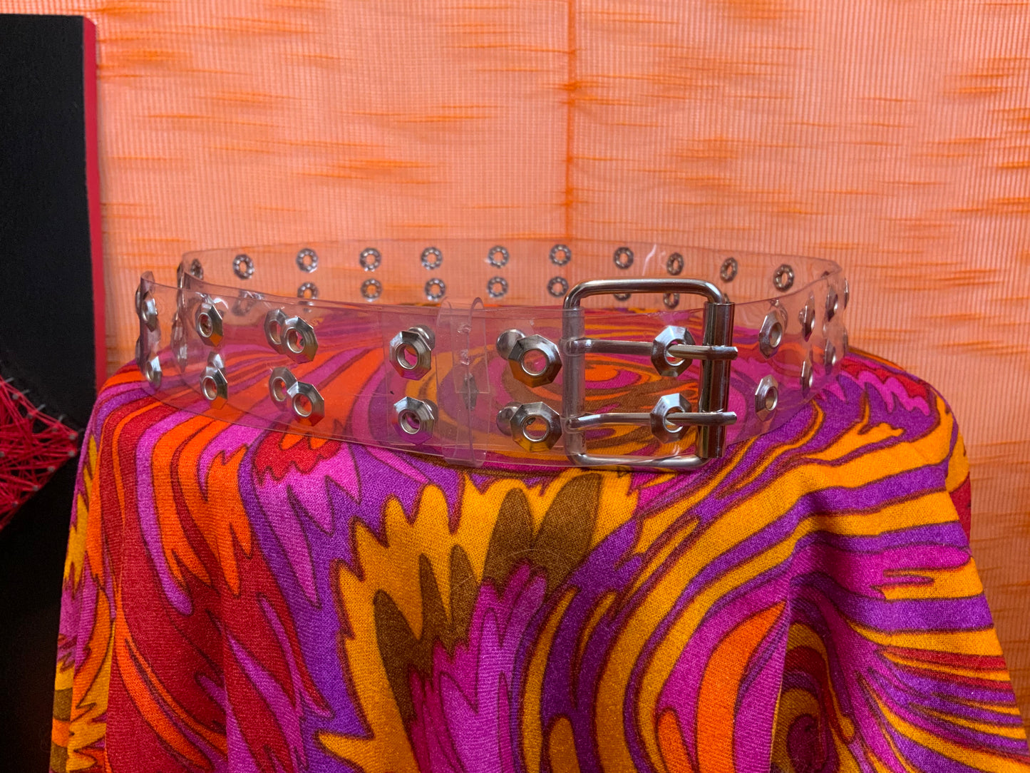 Ceinture 1990 Vintage Plastique Transparent Fun