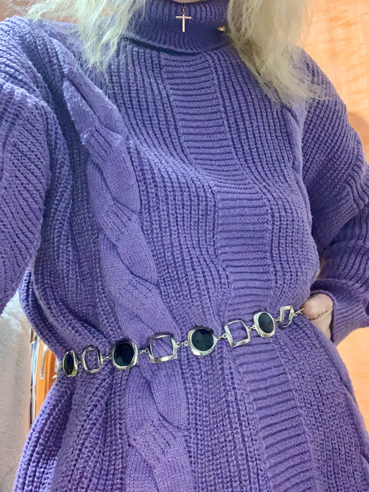 Ceinture chaîne métal Vintage-