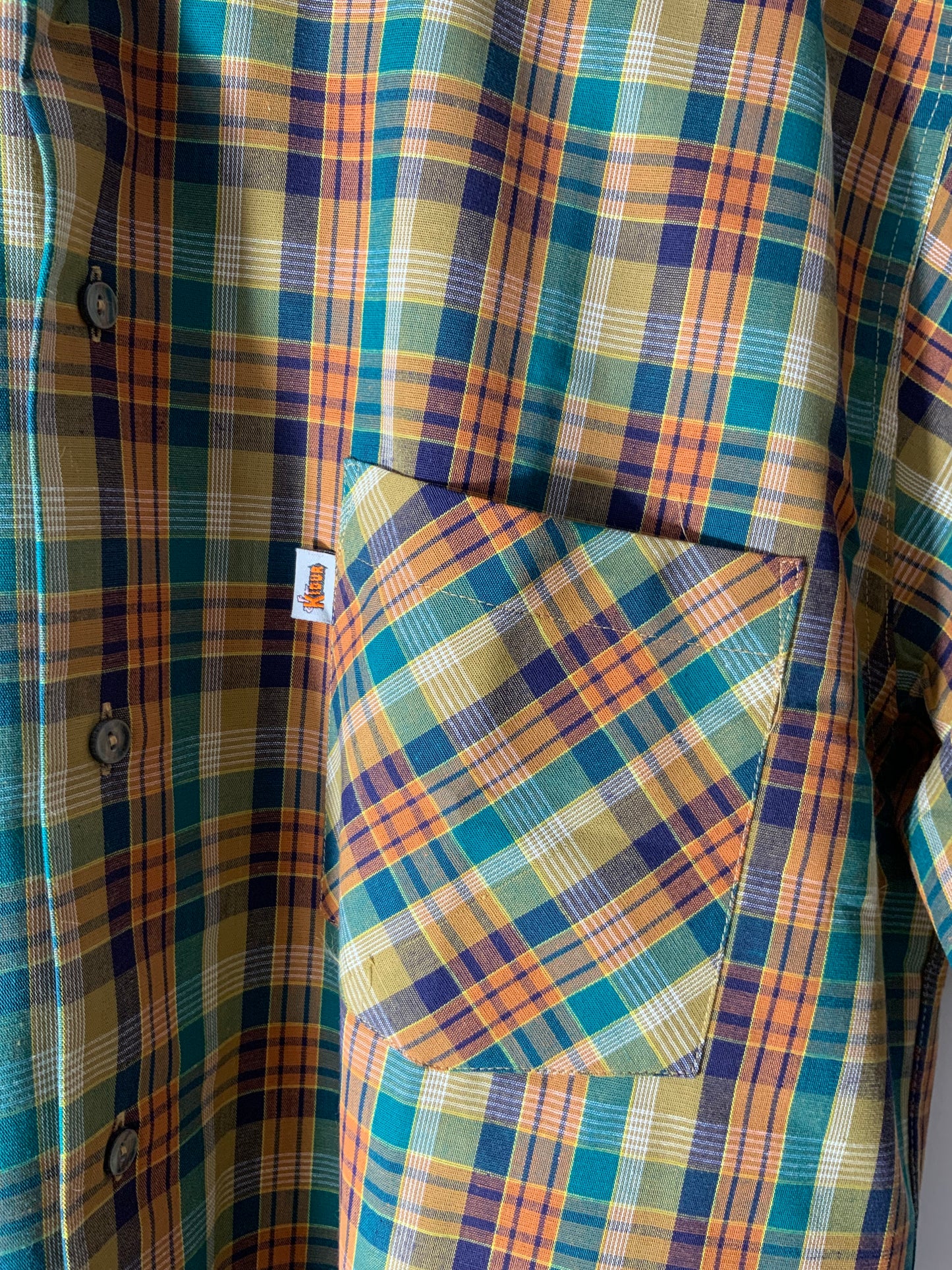 Chemise à carreaux Moutardes Vintage Coton Kidur Neuf