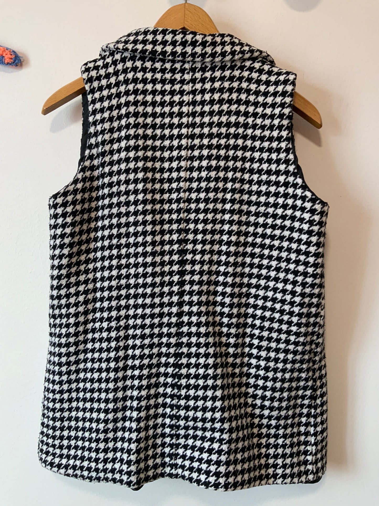 Veste sans manche à carreaux pieds de poule 1990 Italy