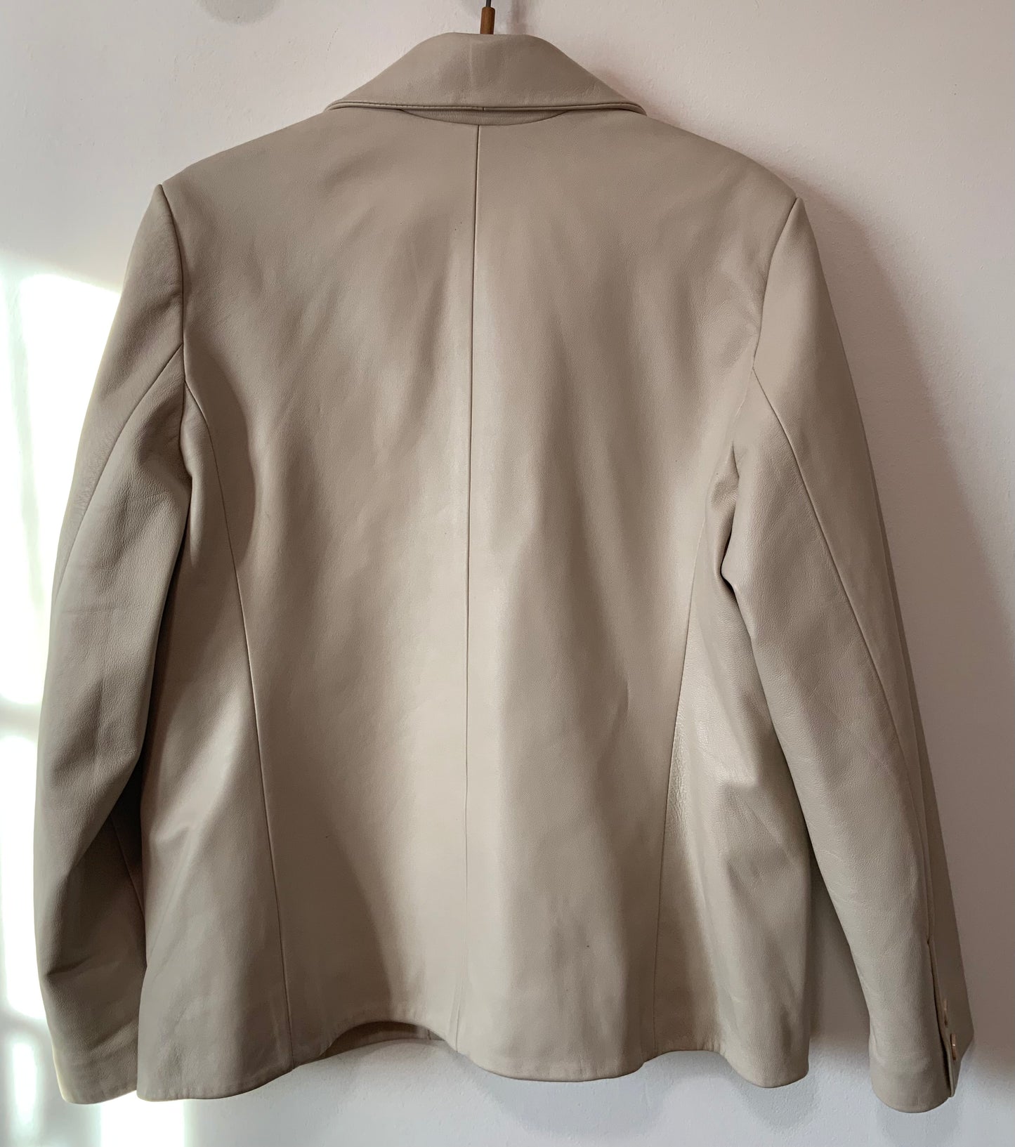 Veste crème Cuir haute qualité pleine fleurs pigmentées Vintage France 1990