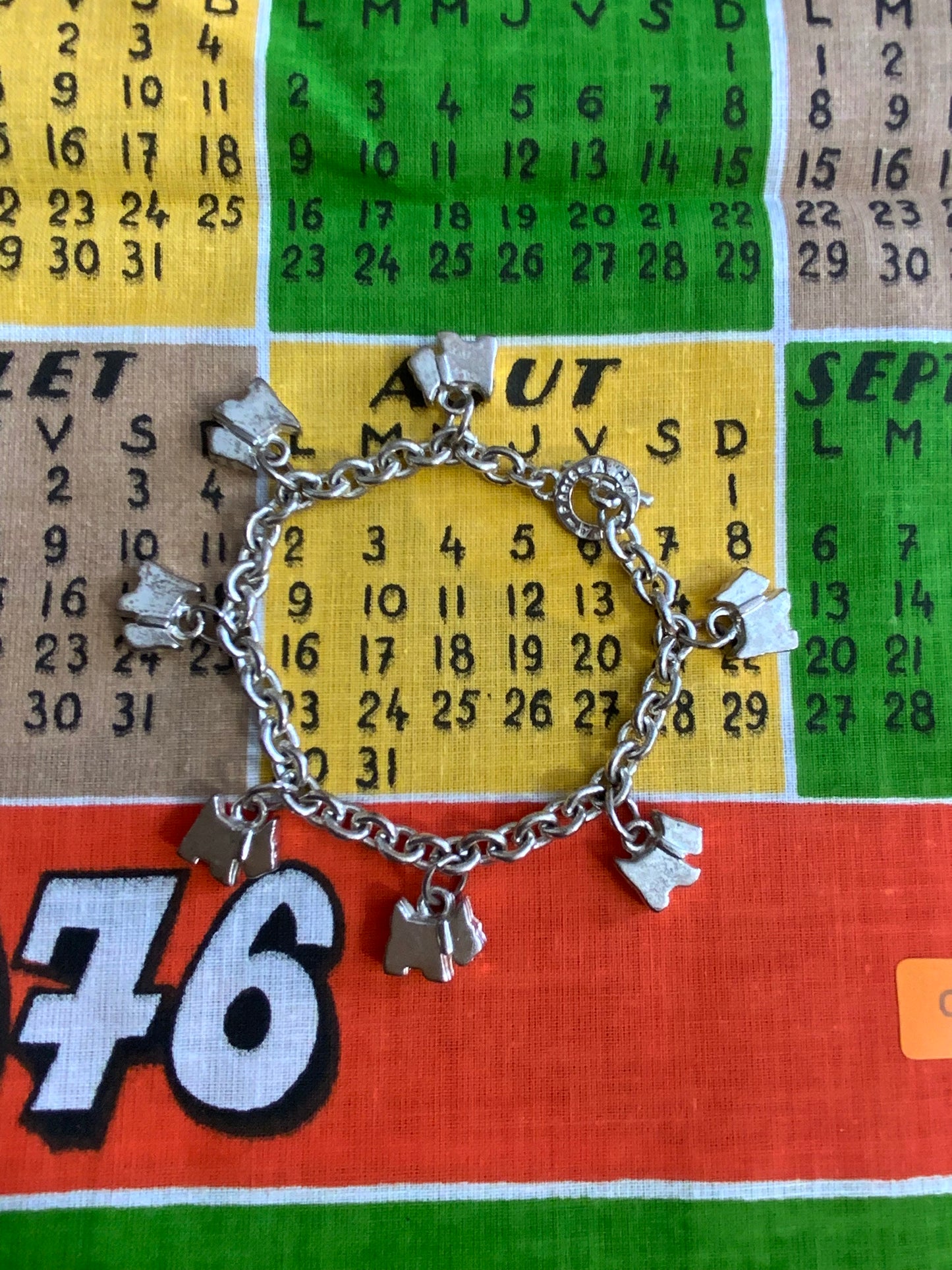 Bracelet Breloques Agatha Paris Argenté Vintage 1990 Les petits chiens