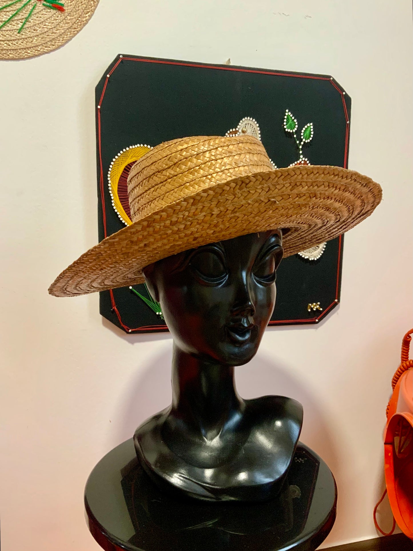 Chapeau de paille ancien Vintage Chic