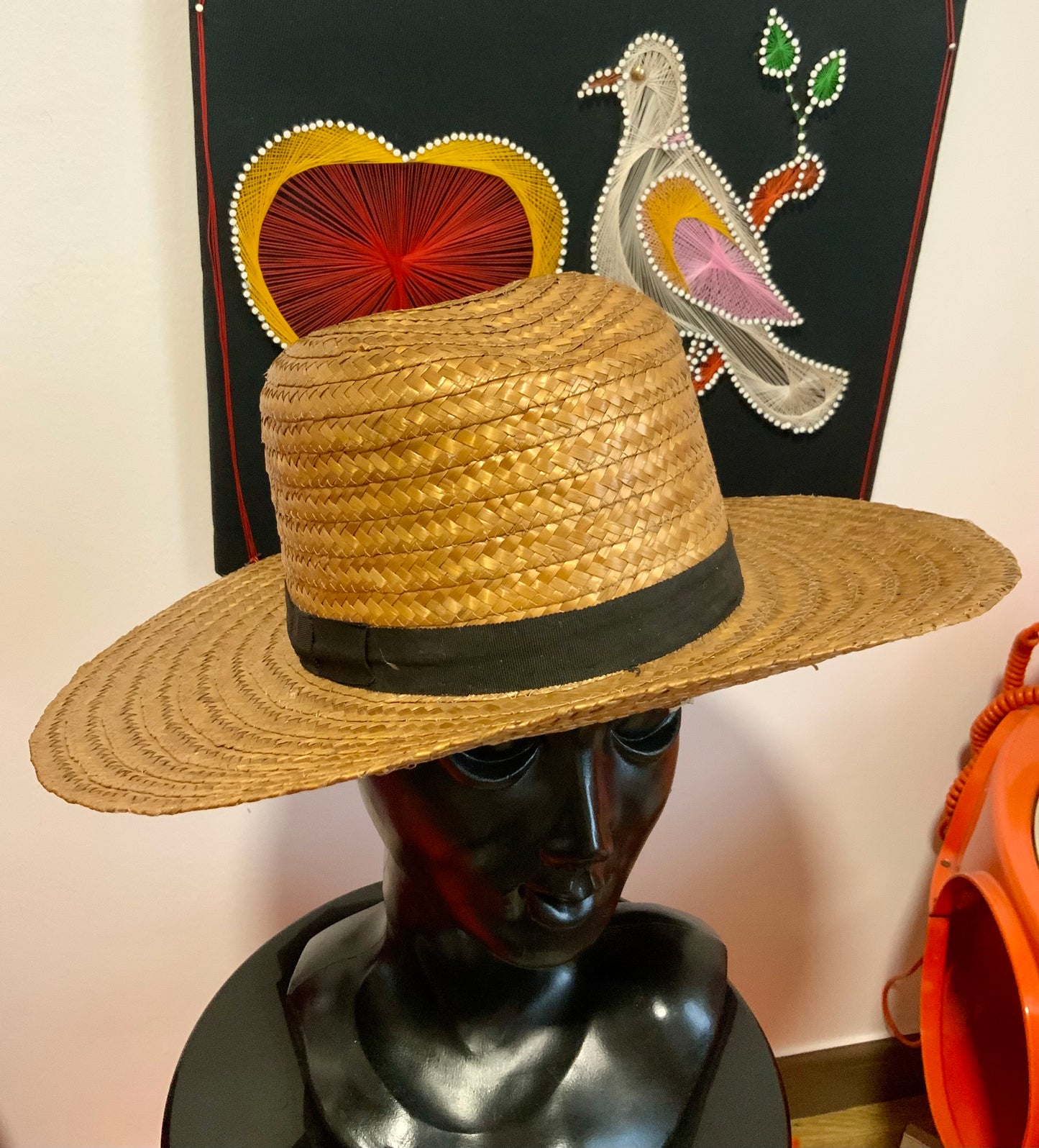 Chapeau de paille ancien Vintage Chic