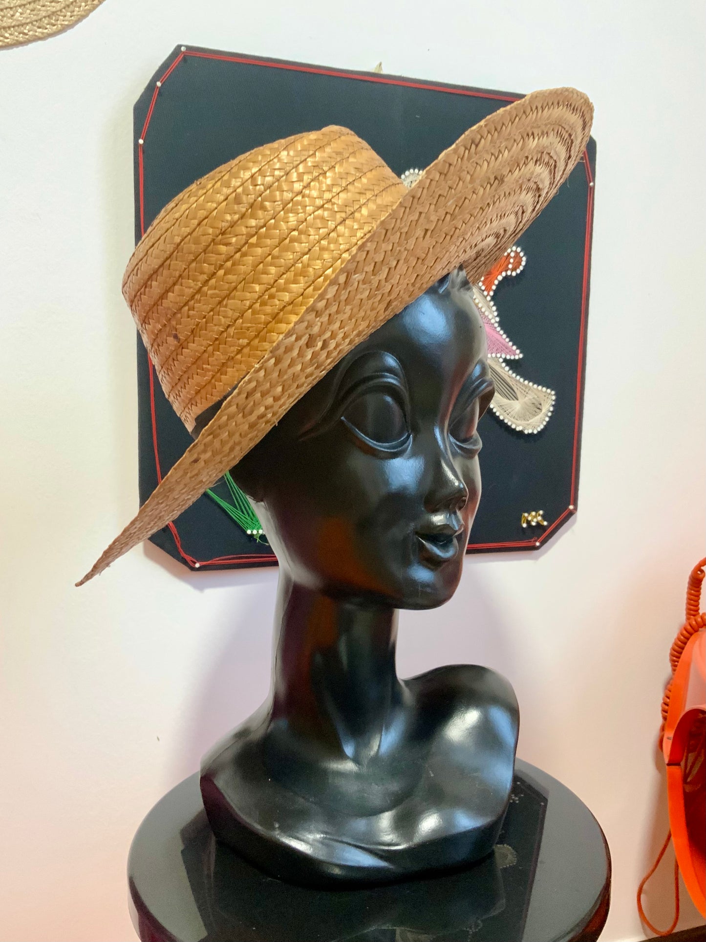 Chapeau de paille ancien Vintage Chic
