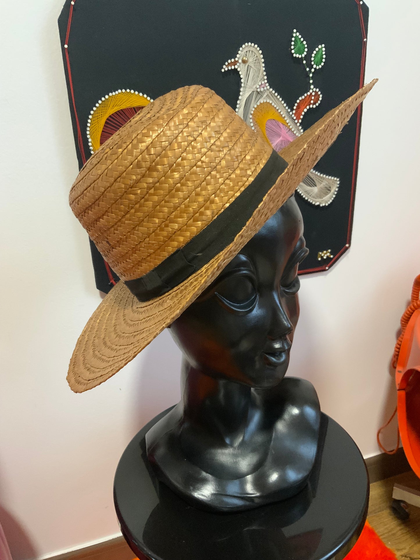 Chapeau de paille ancien Vintage Chic