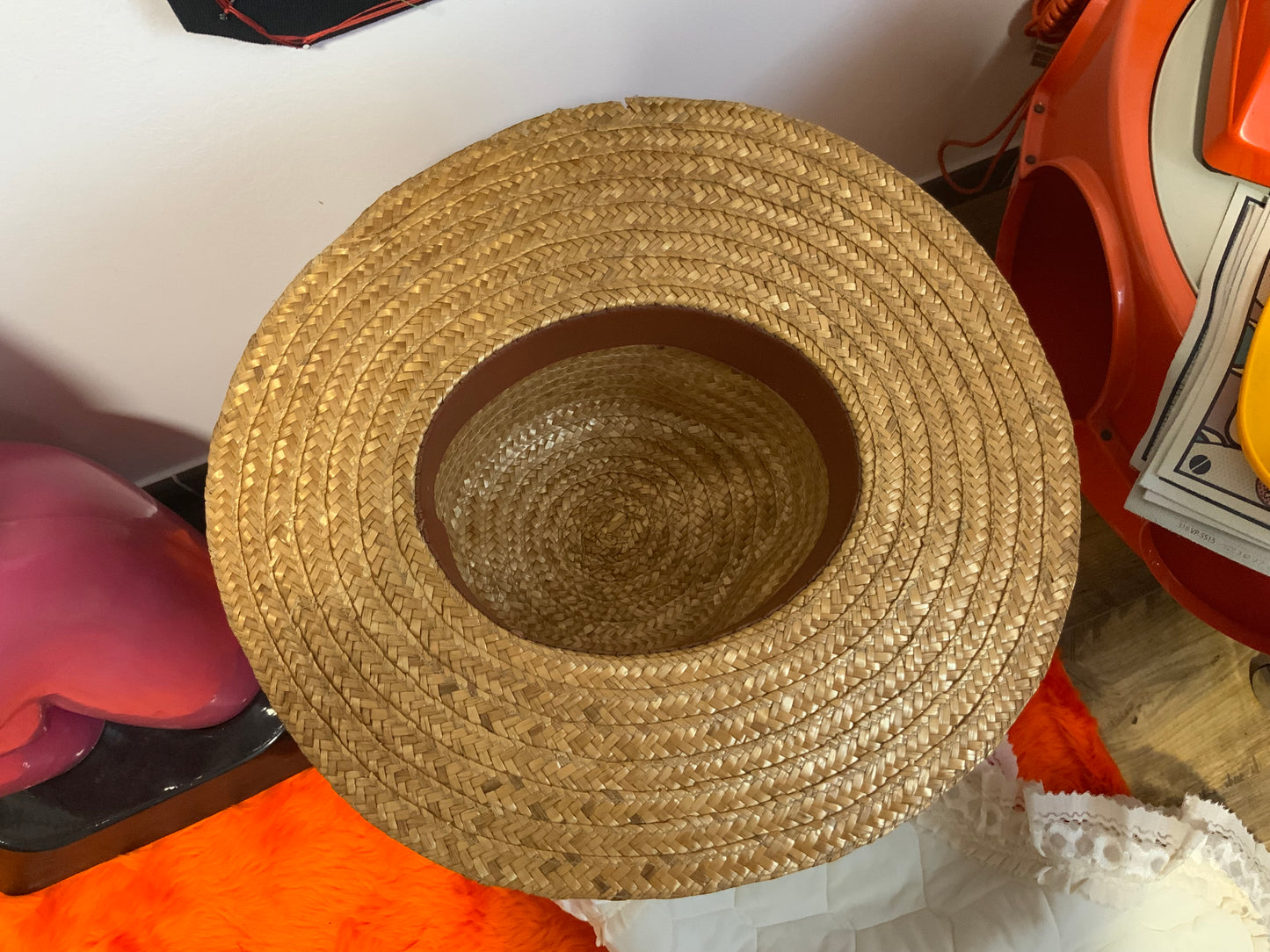 Chapeau de paille ancien Vintage Chic