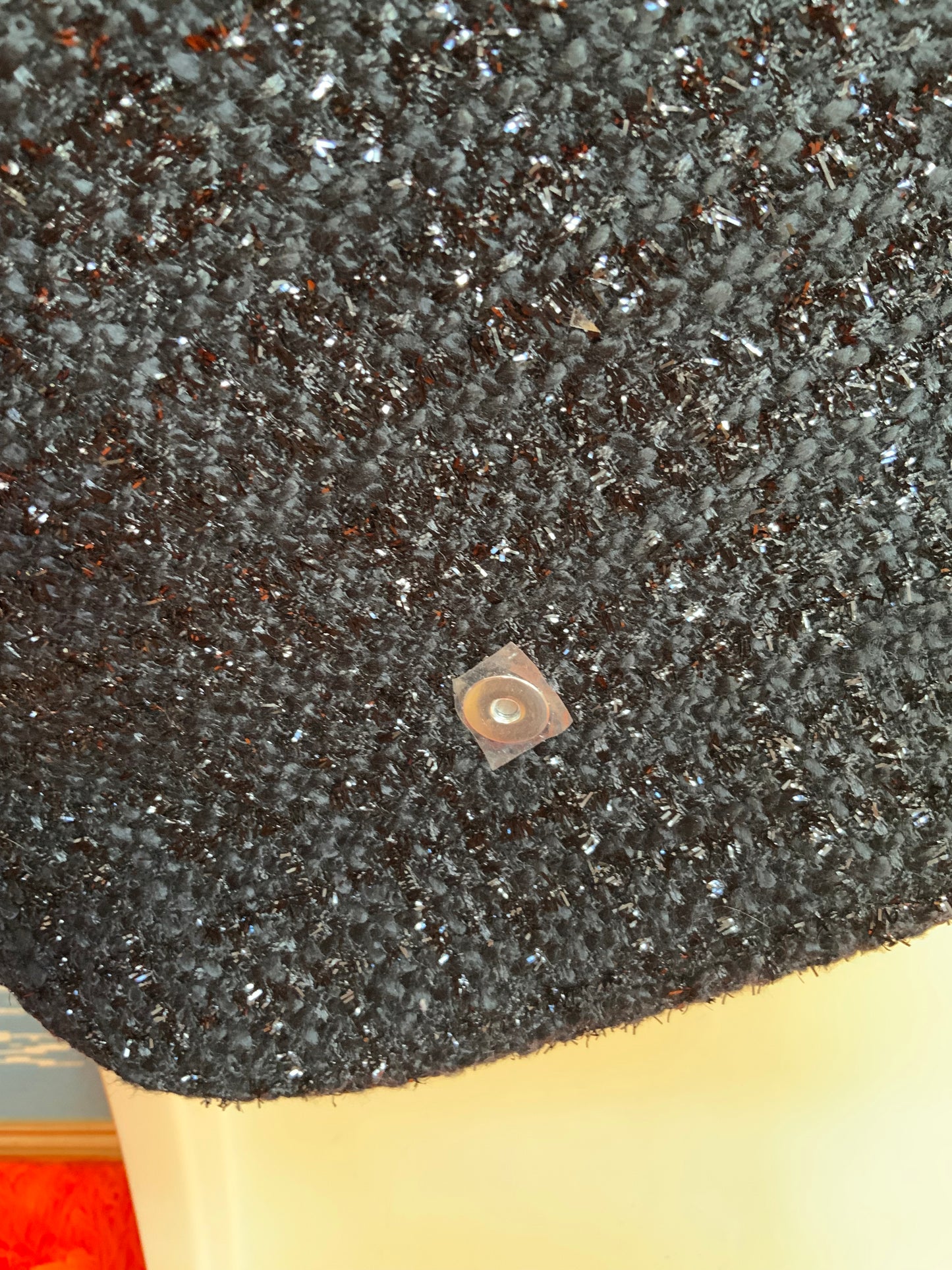 Sac à main Maison Rochas laniere chaîne et paillettes noires Vintage 2000’