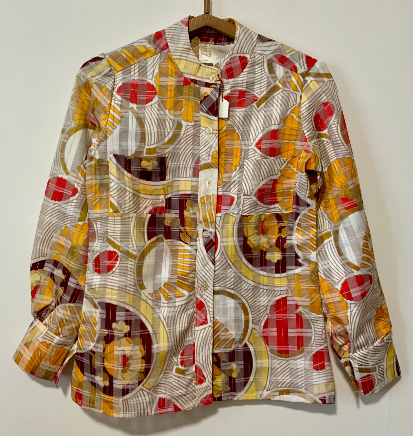 Magnifique chemise À fleurs Vintage 1970 France Deadstock