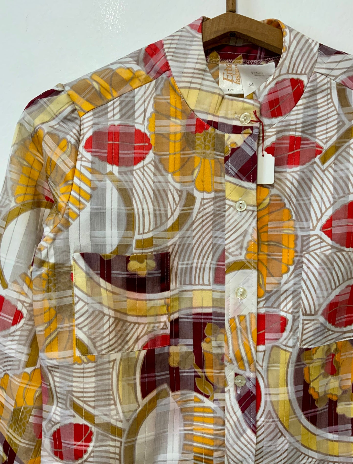 Magnifique chemise À fleurs Vintage 1970 France Deadstock