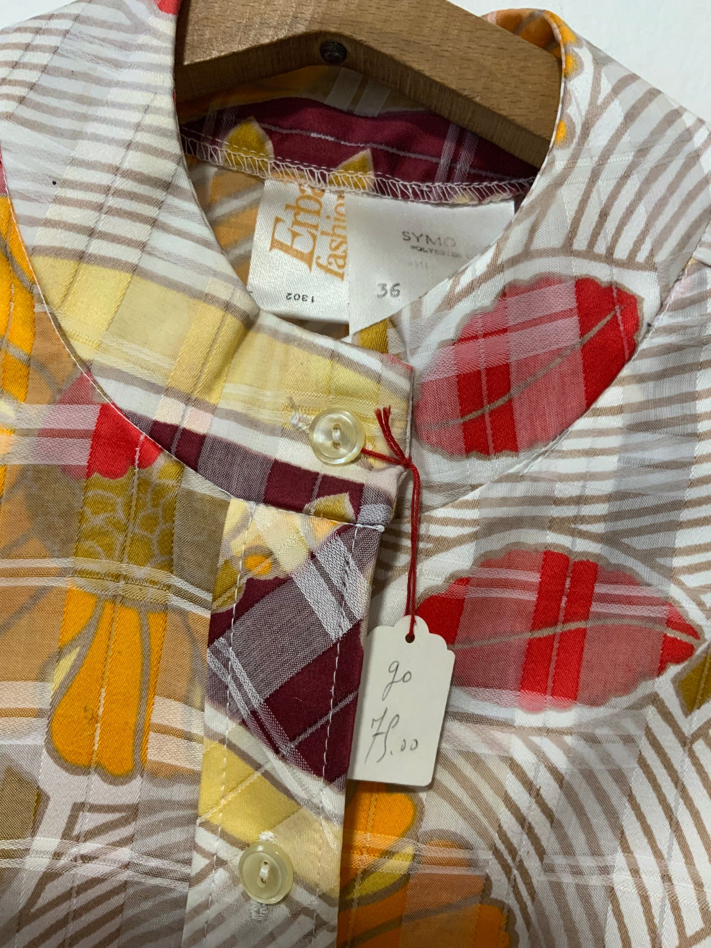 Magnifique chemise À fleurs Vintage 1970 France Deadstock
