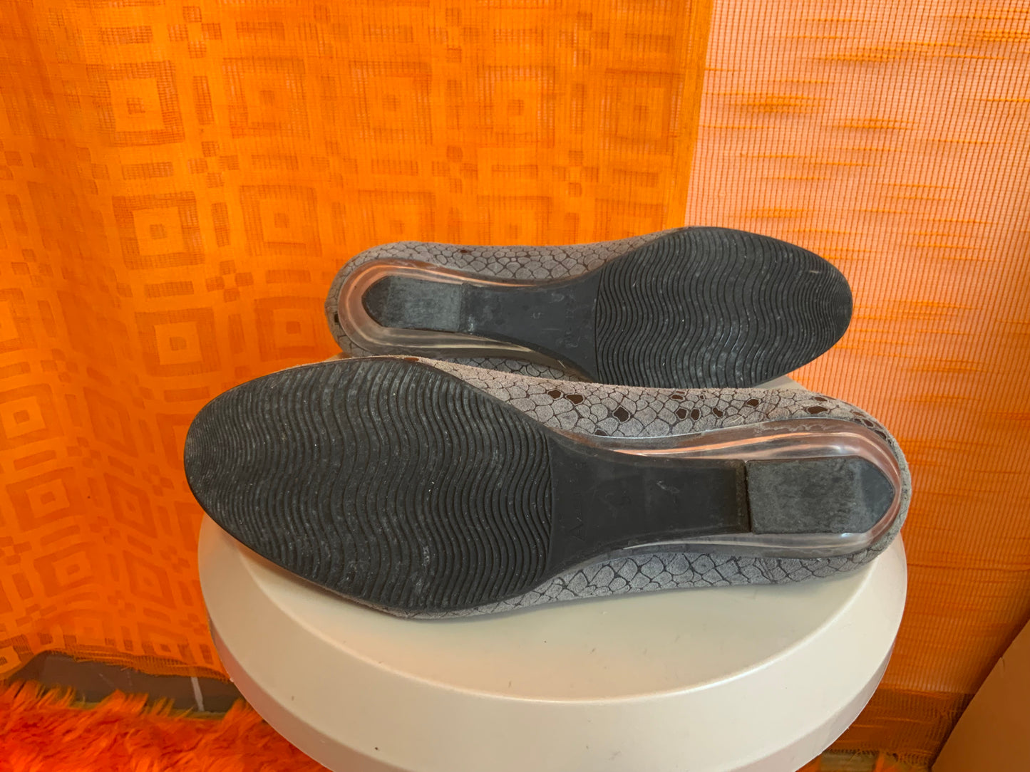 Chaussures à talons transparents Python Azurée Cannes Vintage 2000