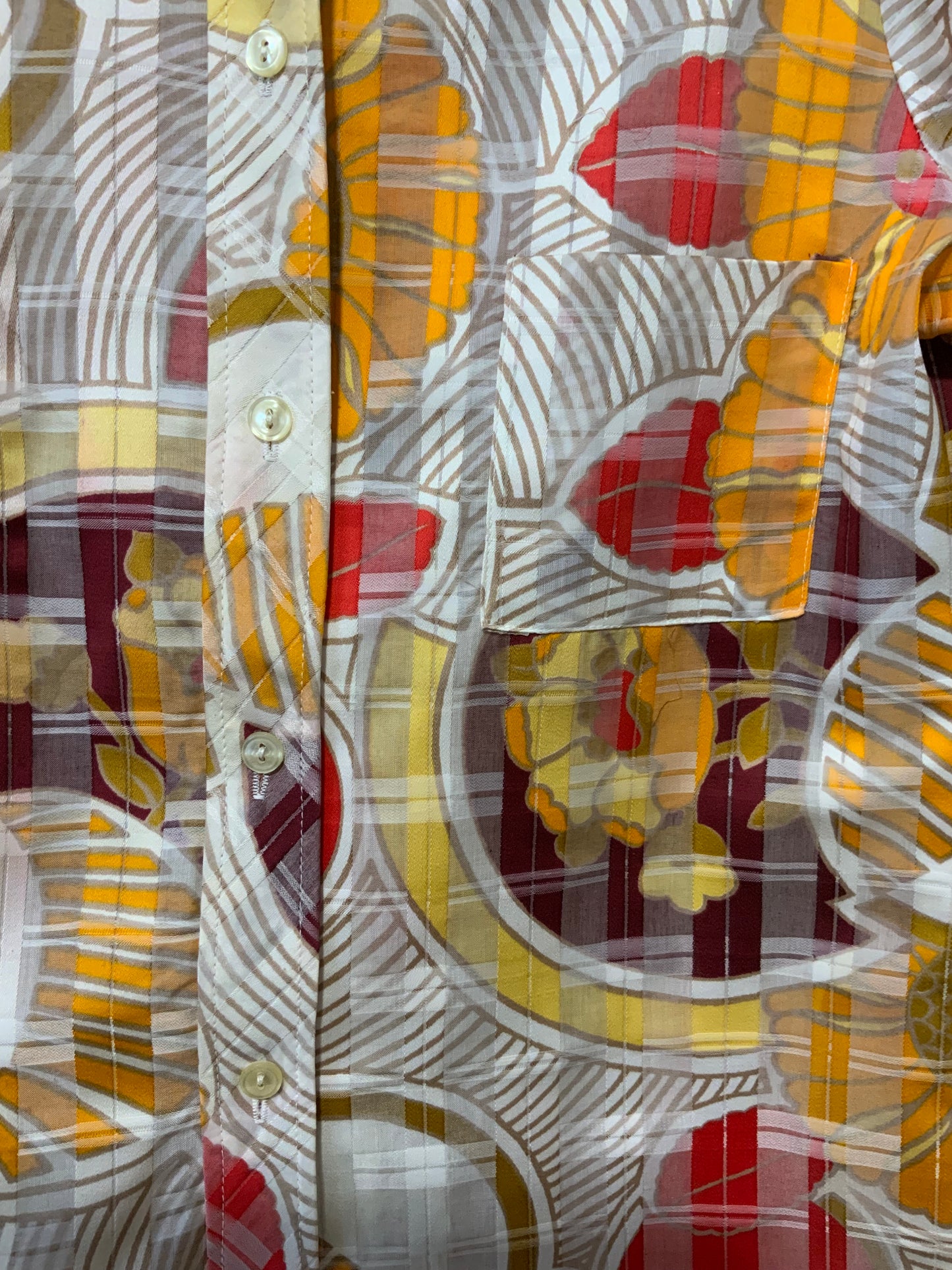 Magnifique chemise À fleurs Vintage 1970 France Deadstock