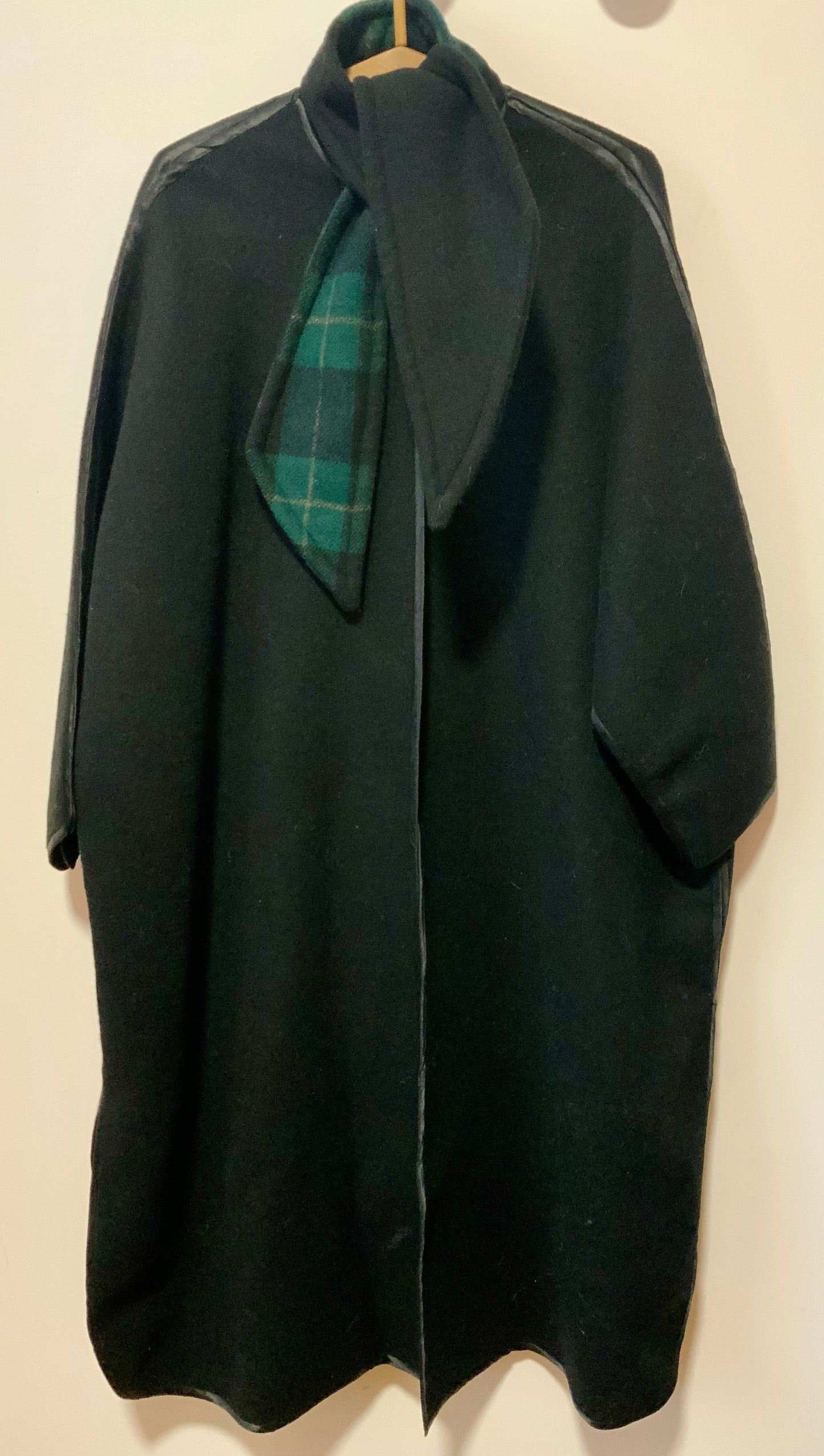 Manteau Reversible Ecossais Création Vintage Fait Main