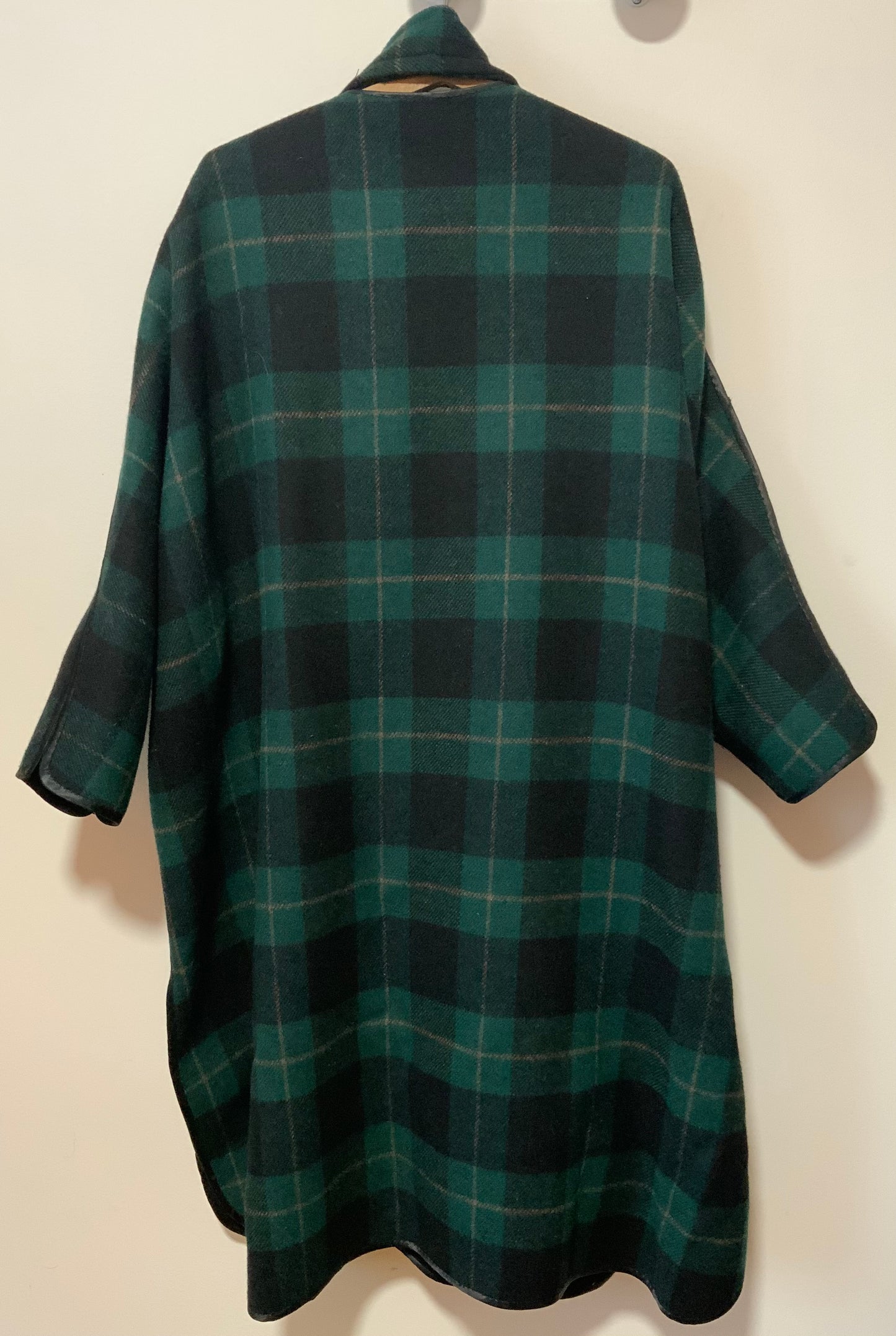 Manteau Reversible Ecossais Création Vintage Fait Main