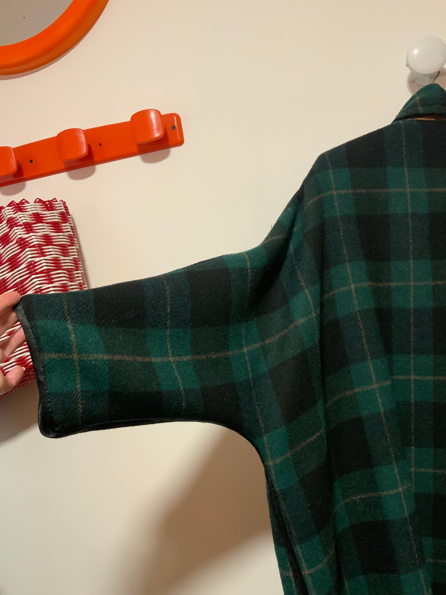 Manteau Reversible Ecossais Création Vintage Fait Main