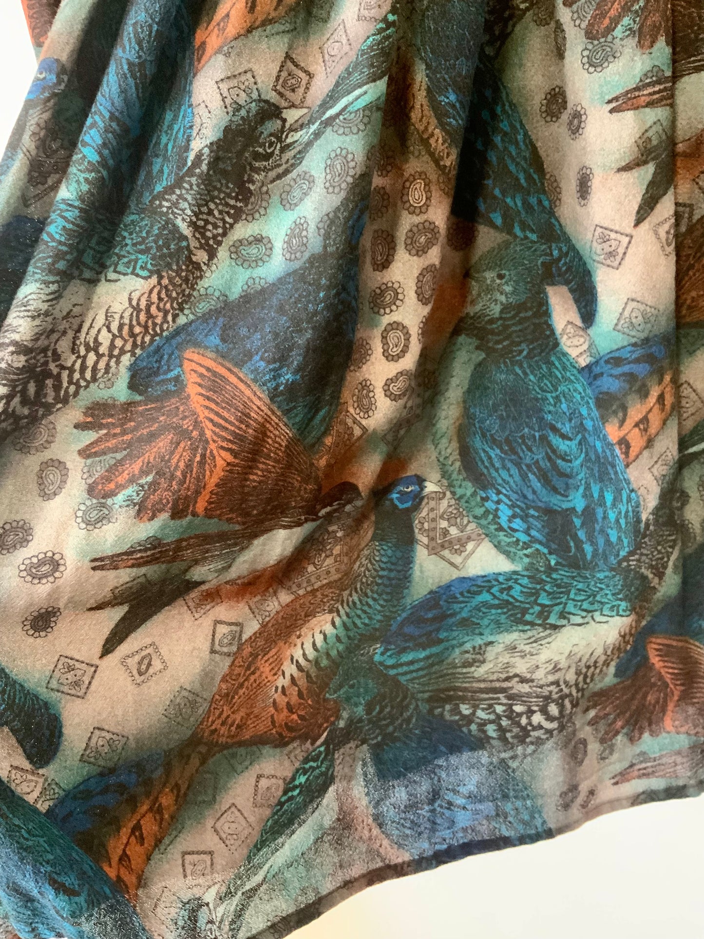 Jupe longue Bohème Vintage France grande taille Motifs Cachemires Oiseaux
