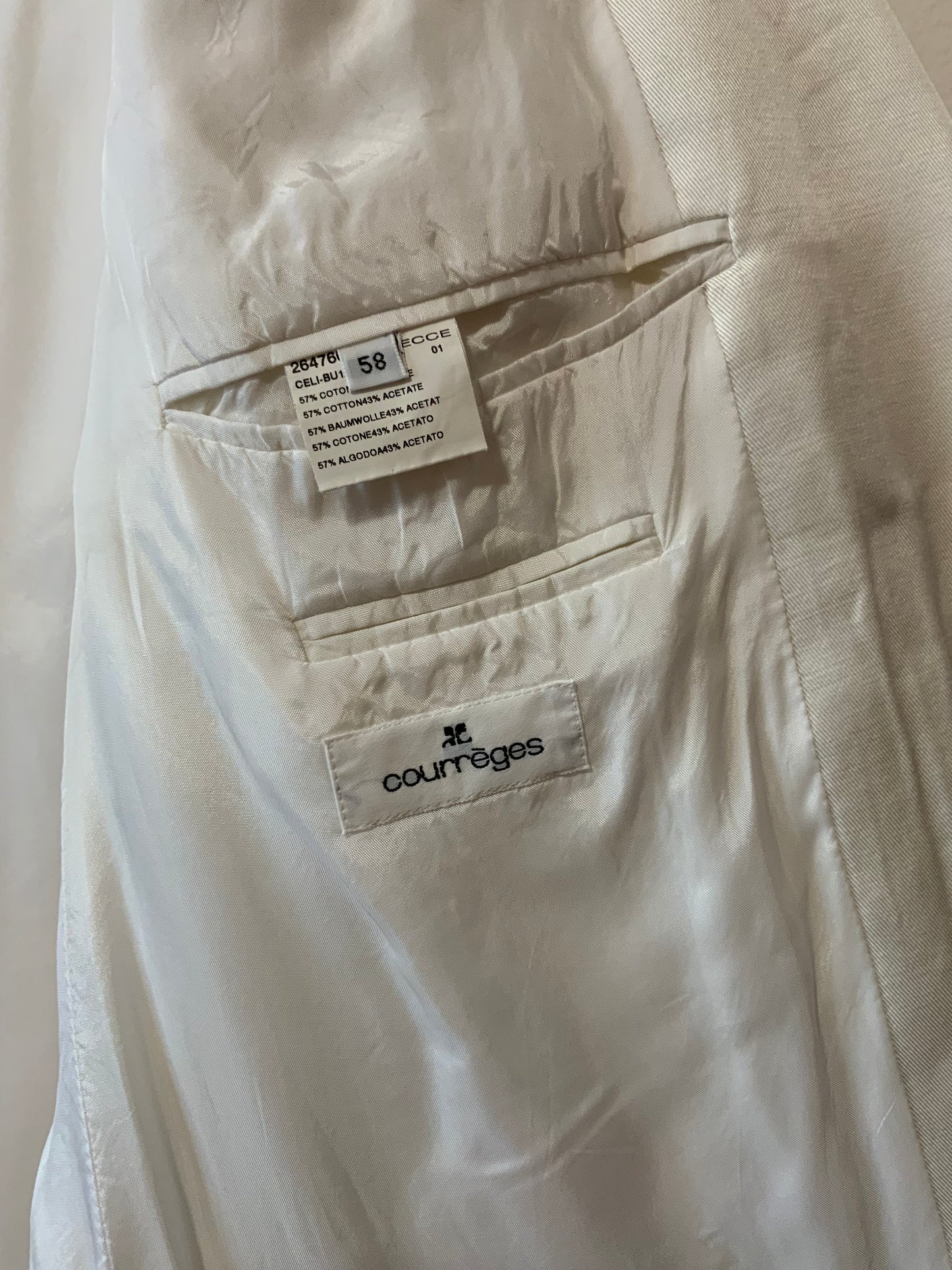 Veste Blazer Blanc Courrèges Vintage