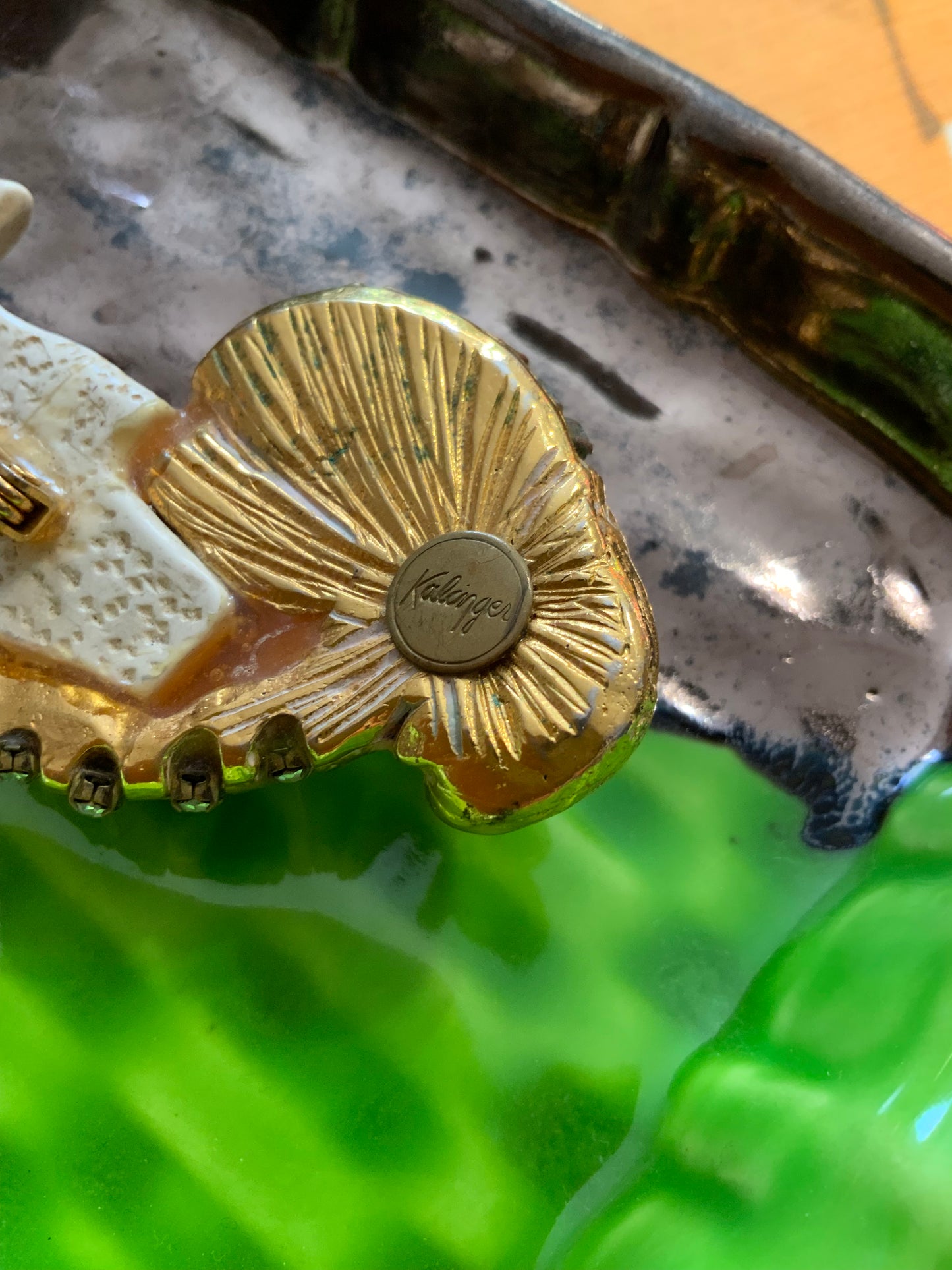 Exceptionnelle et grande Broche Années 30 Kalinger Sirène Vintage