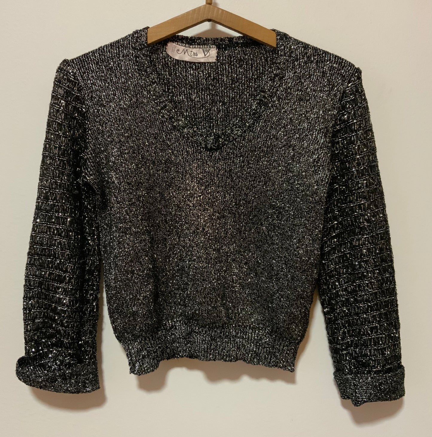 Top Tricot Lurex Vintage France 1980 Paillettes