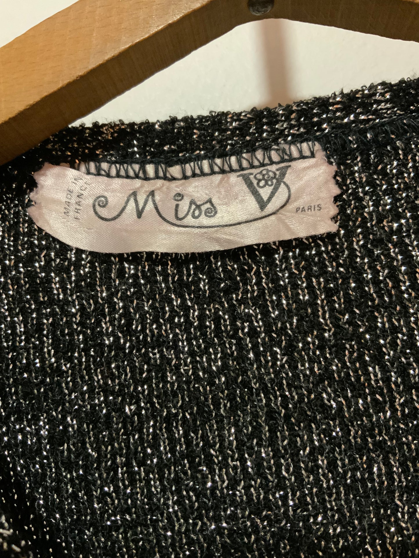 Top Tricot Lurex Vintage France 1980 Paillettes