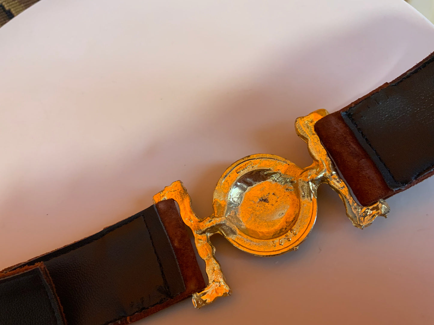 Ceinture DeadStock Daim Marron Vintage Chic L.Eiffel France