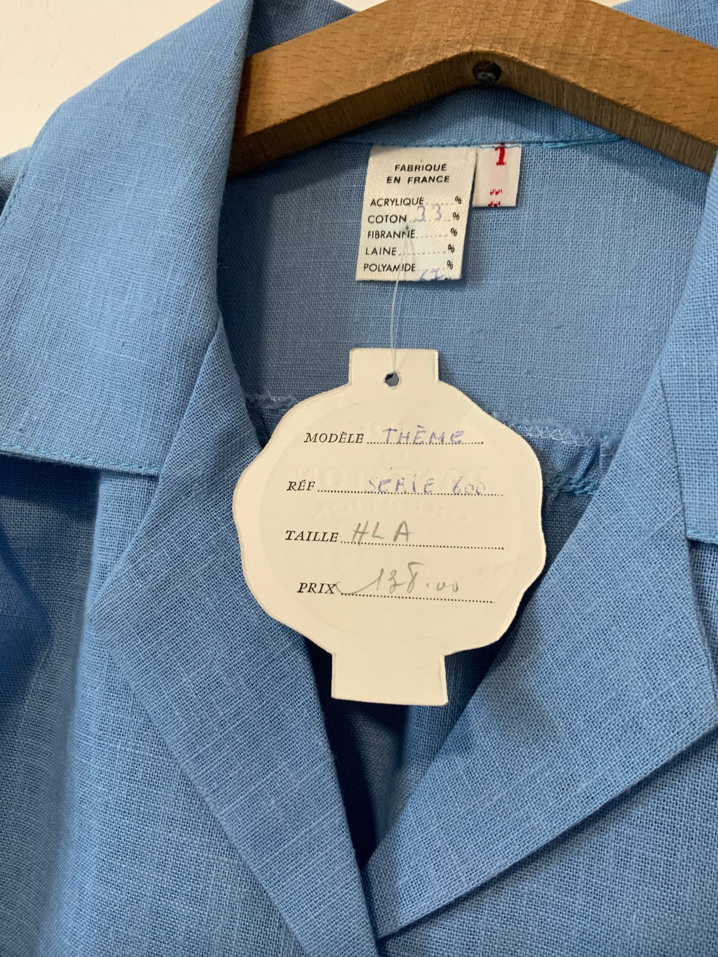 Chemise Vintage Deadstock 1970 Épaules plissées Chic France