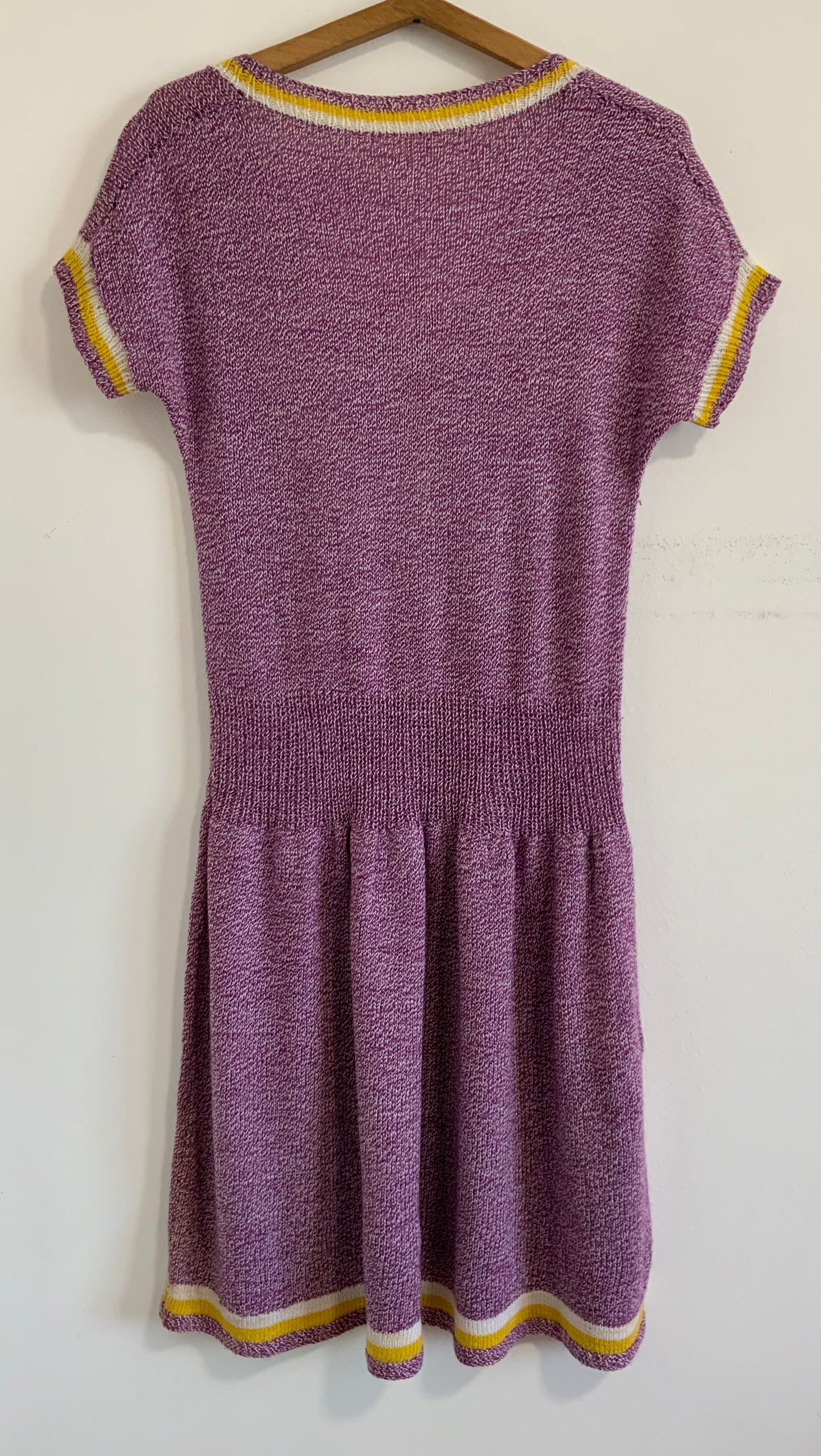 Robe tricotée Laine Faite main Confection France Vintage 1980