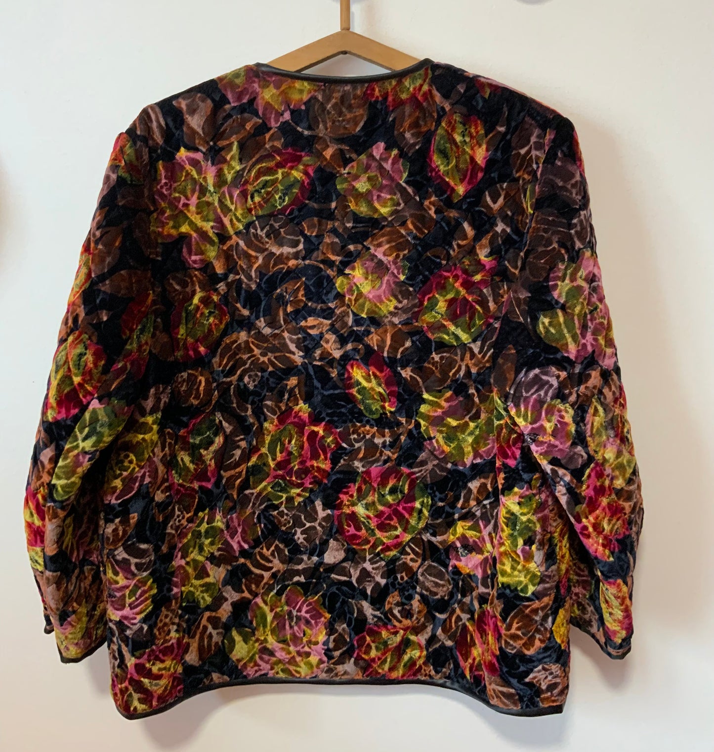 Veste Velours Fleurs Matelassée Vintage Chic Elegance France