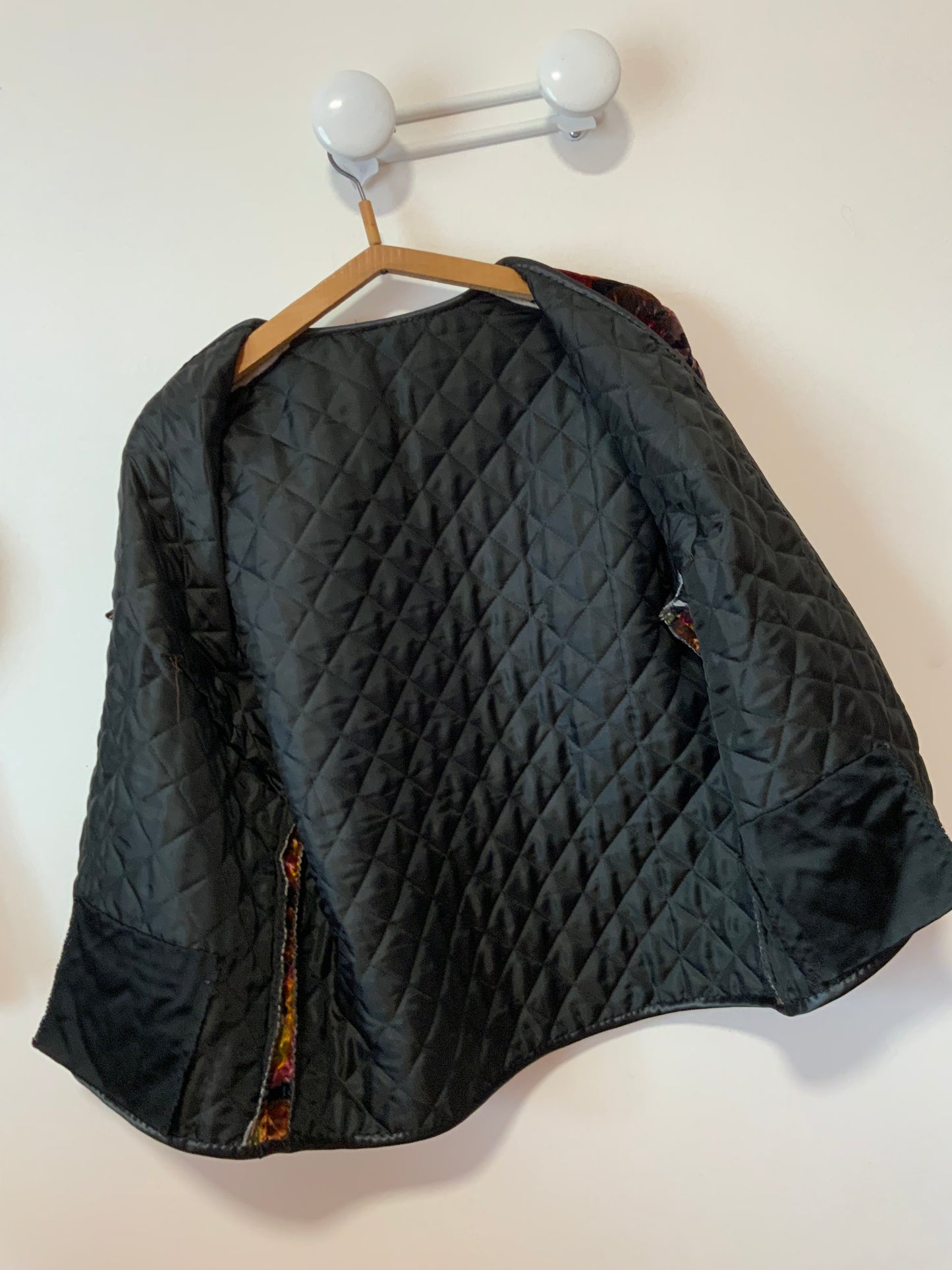 Veste Velours Fleurs Matelassée Vintage Chic Elegance France