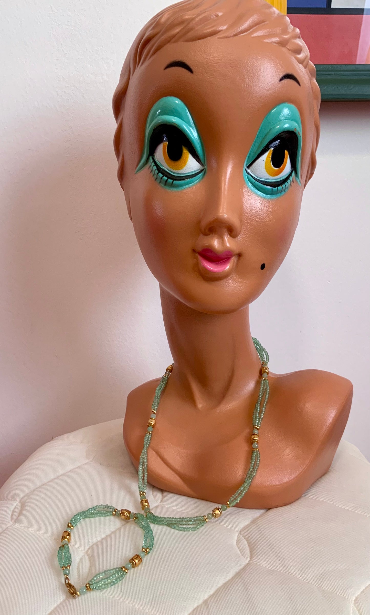 Ensemble de bijoux Collier et bracelet Perles de verre Vintage 80/90
