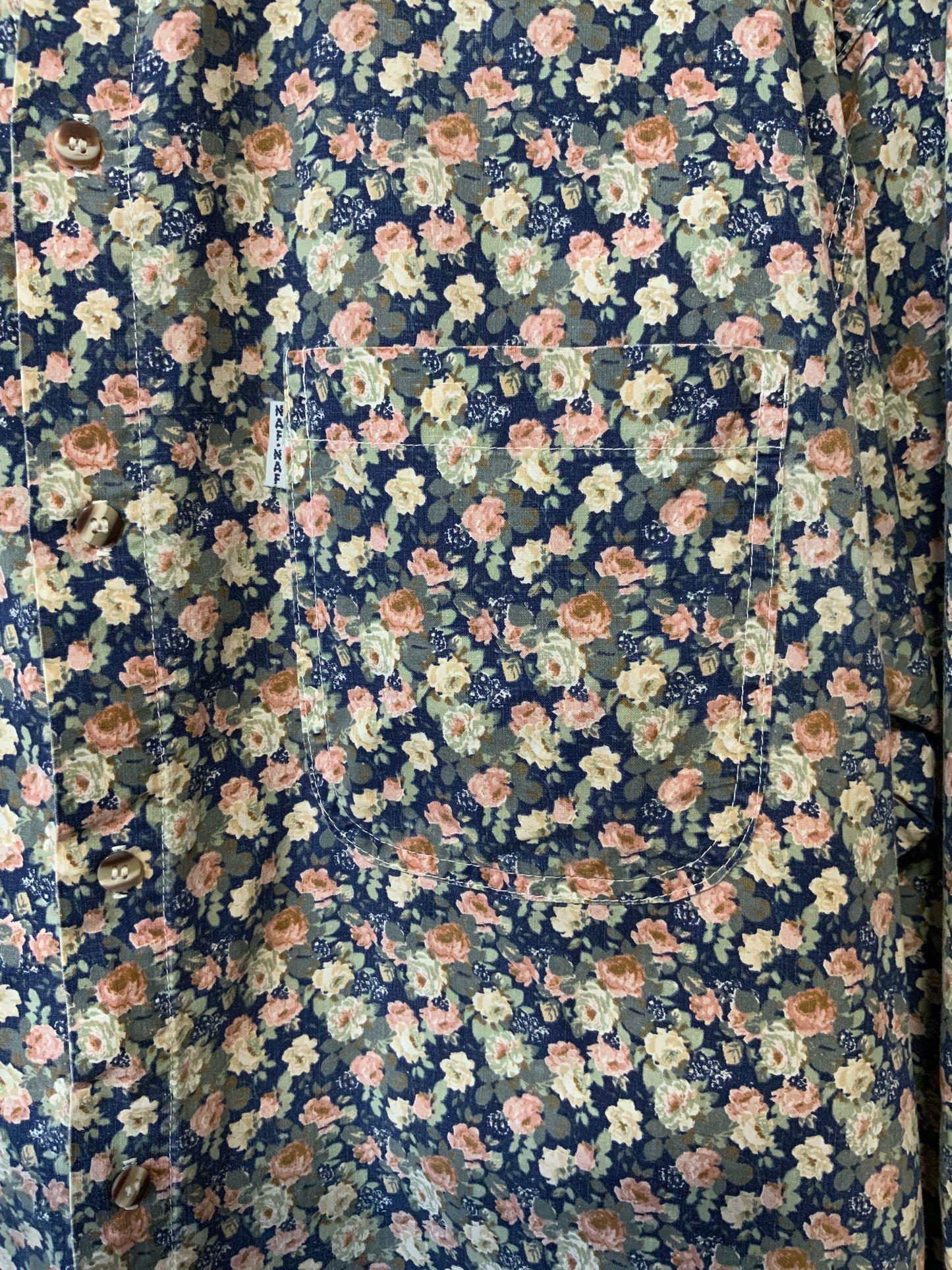 Chemise Naf Naf à Fleurs Vintage 1990 Coton