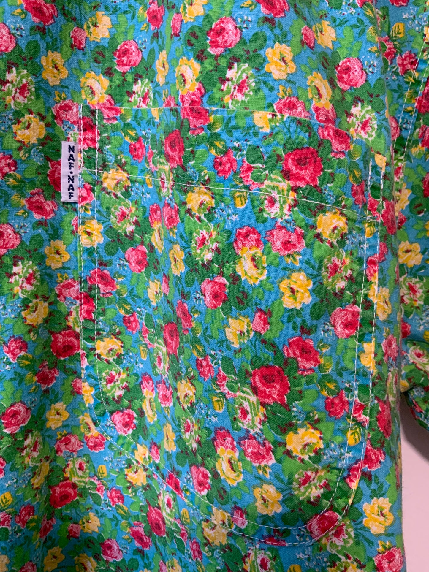 Chemise à Fleurs Naf Naf 1990 Pur Vintage France Paris