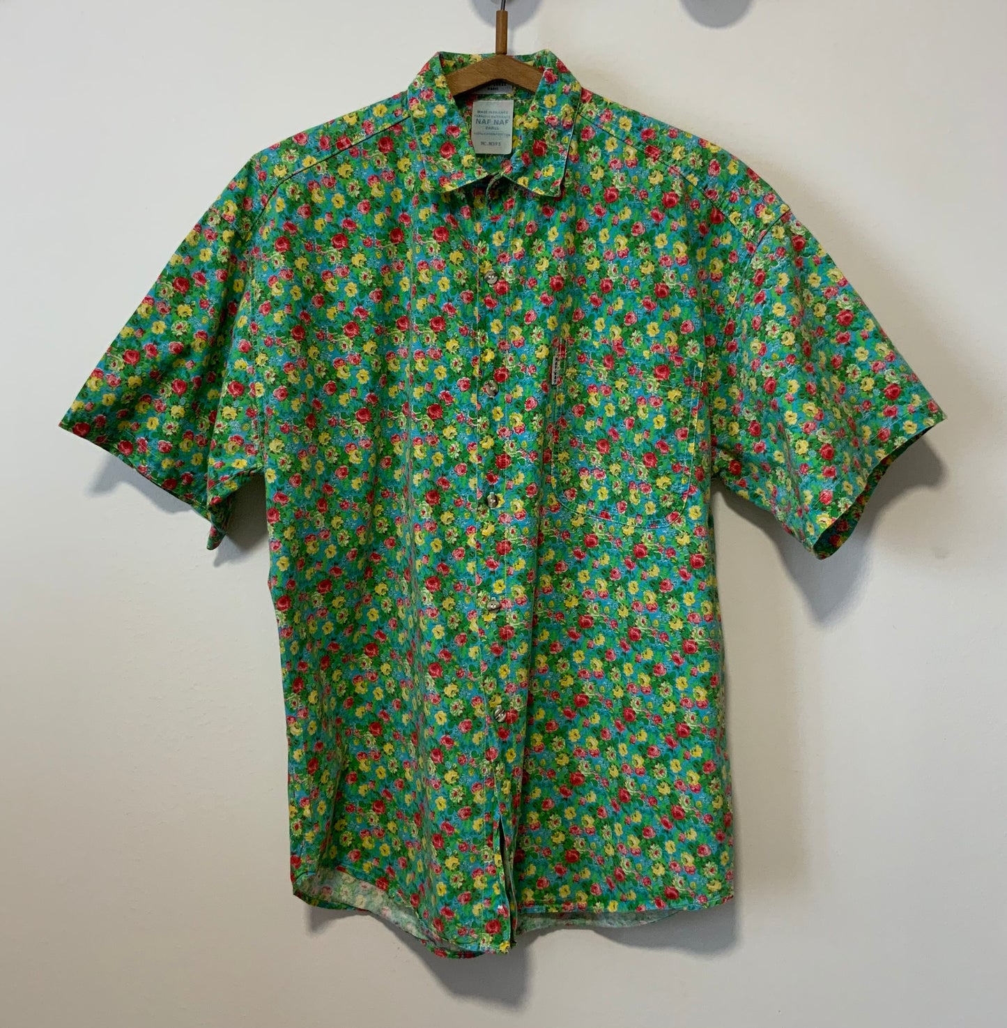 Chemise à Fleurs Naf Naf 1990 Pur Vintage France Paris
