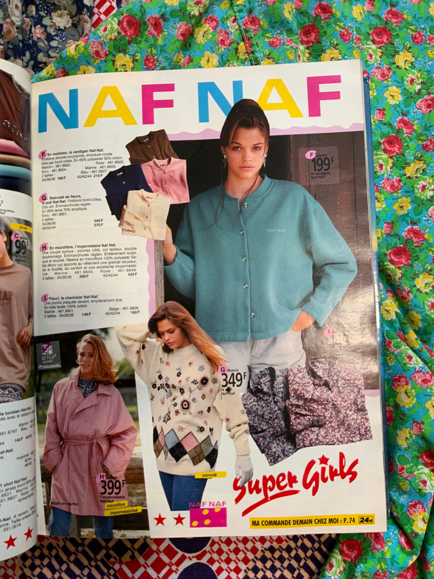 Chemise à Fleurs Naf Naf 1990 Pur Vintage France Paris