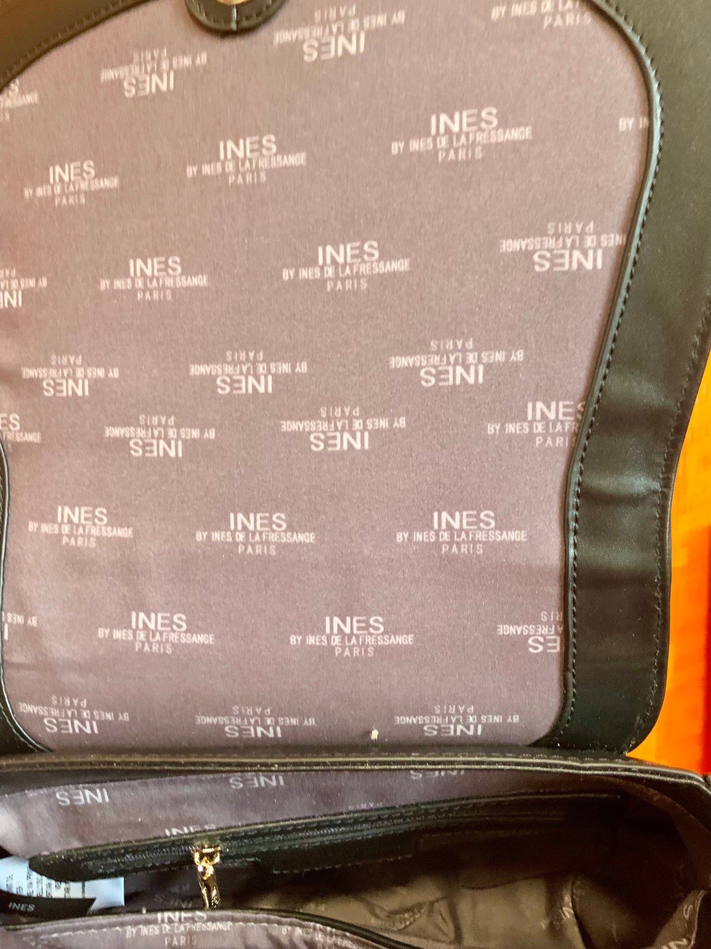 Sac Cuir Noir Neuf Besace Inès de la Fressange Paris France avec étiquette