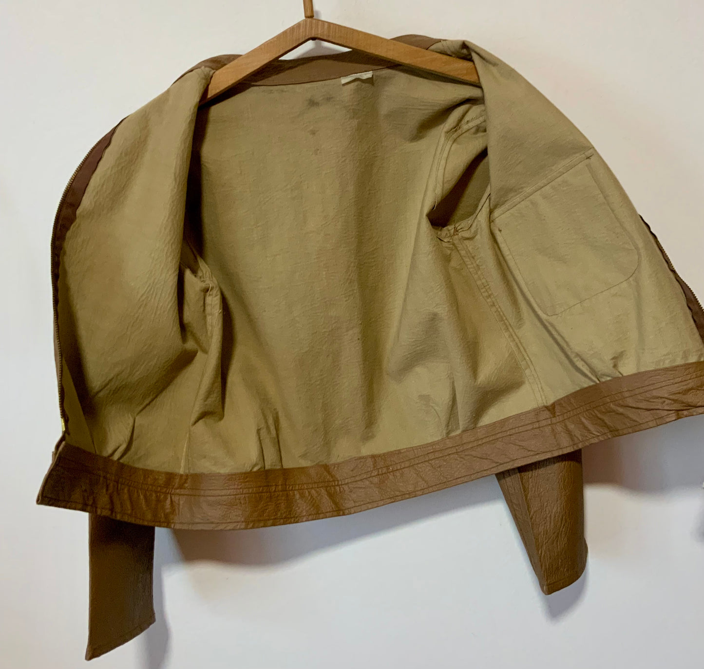 Veste Simili cuir Beige Vintage Deadstock France 1970