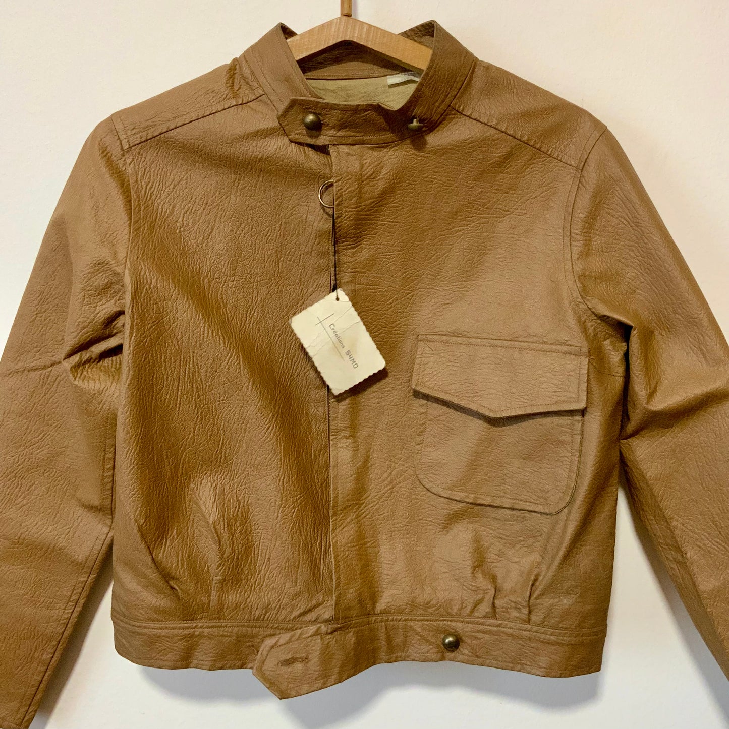 Veste Simili cuir Beige Vintage Deadstock France 1970