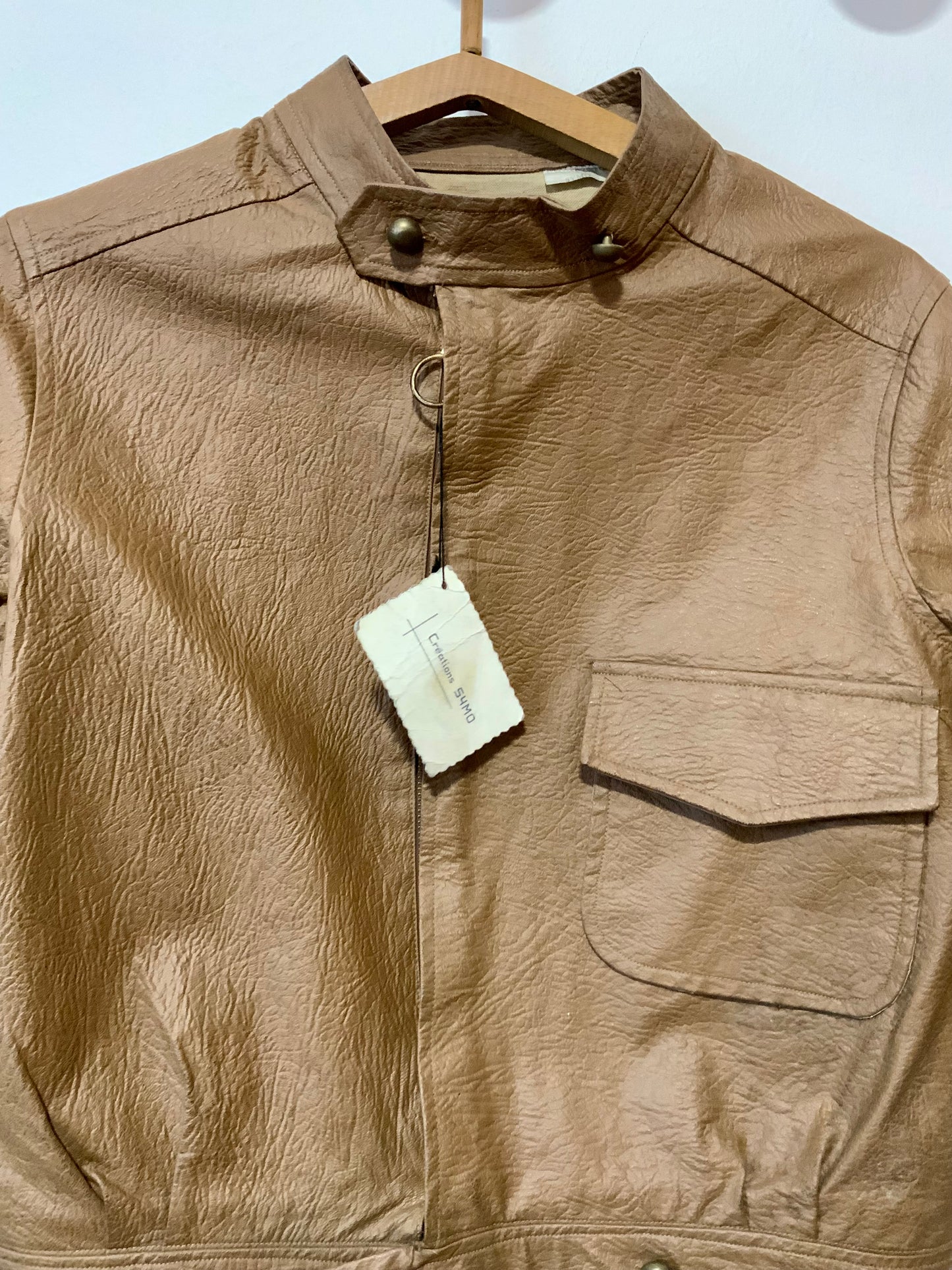 Veste Simili cuir Beige Vintage Deadstock France 1970