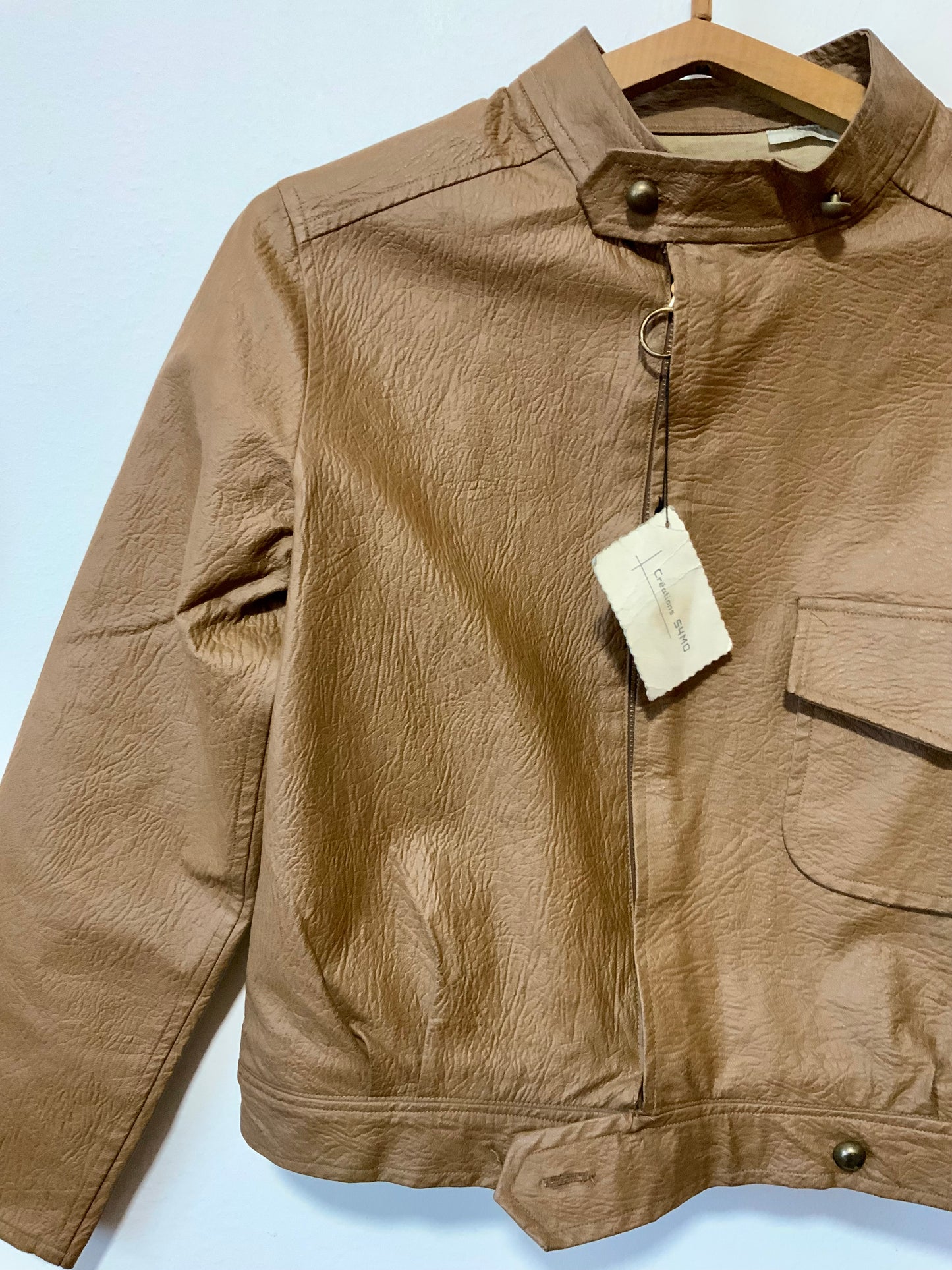 Veste Simili cuir Beige Vintage Deadstock France 1970