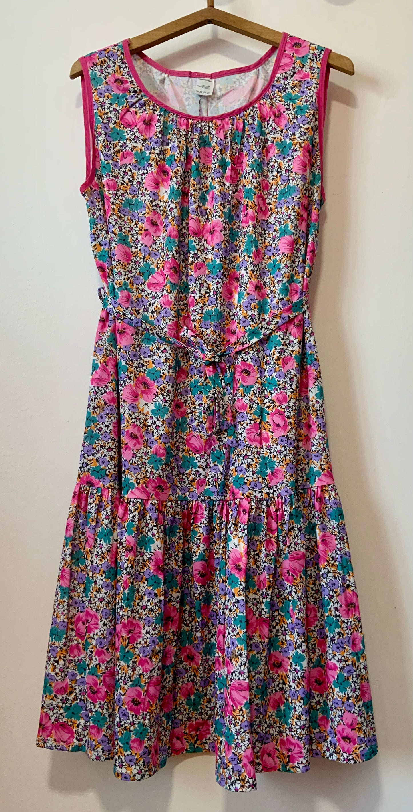 Robe à volant À fleurs Fabriquée en France Vintage 1980 avec ceinture