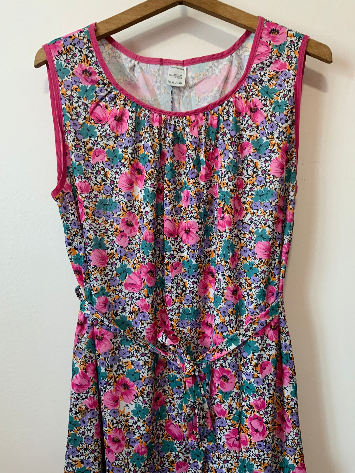 Robe à volant À fleurs Fabriquée en France Vintage 1980 avec ceinture