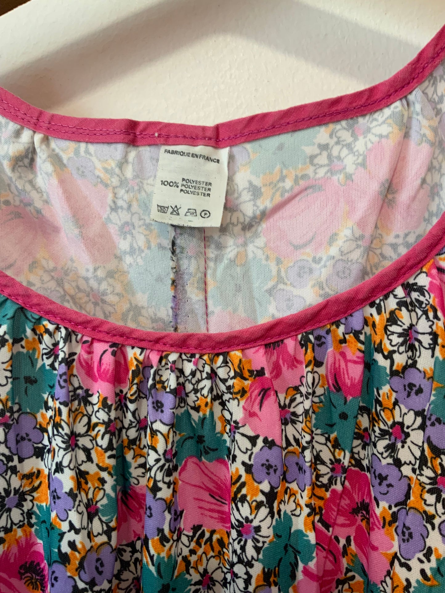 Robe à volant À fleurs Fabriquée en France Vintage 1980 avec ceinture